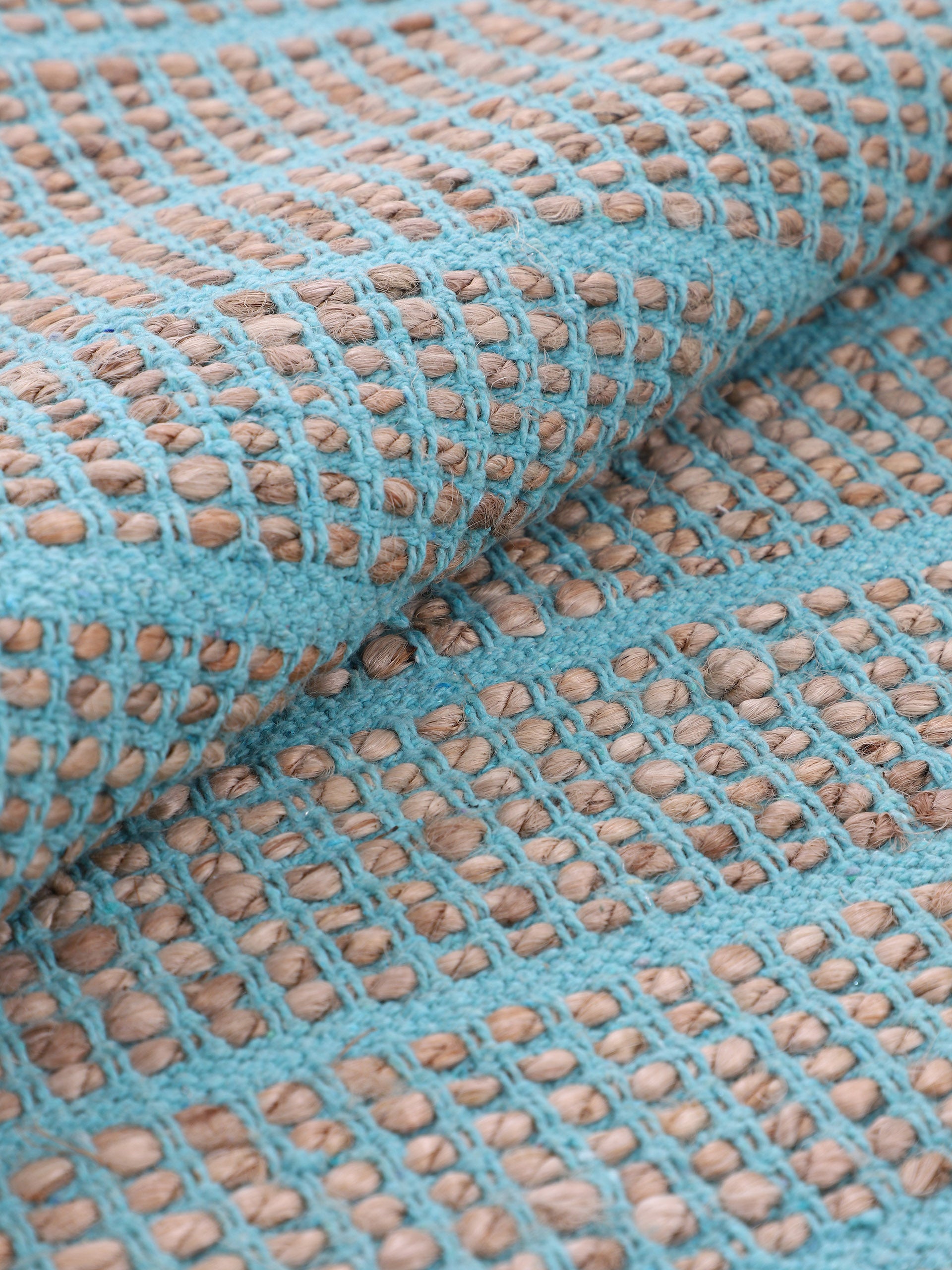 Juteteppich Lara Türkis