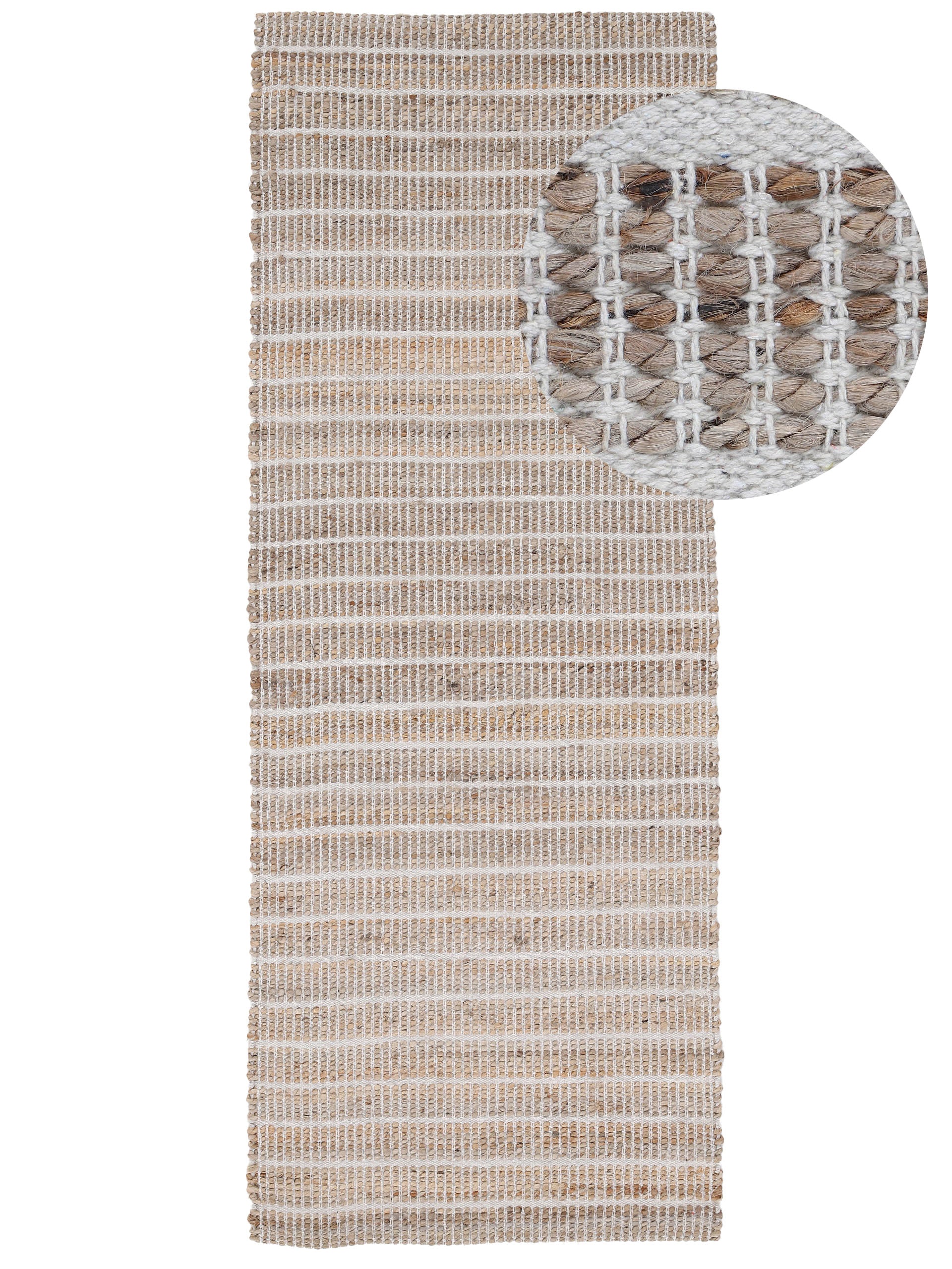 Juteteppich Lara Läufer Weiß