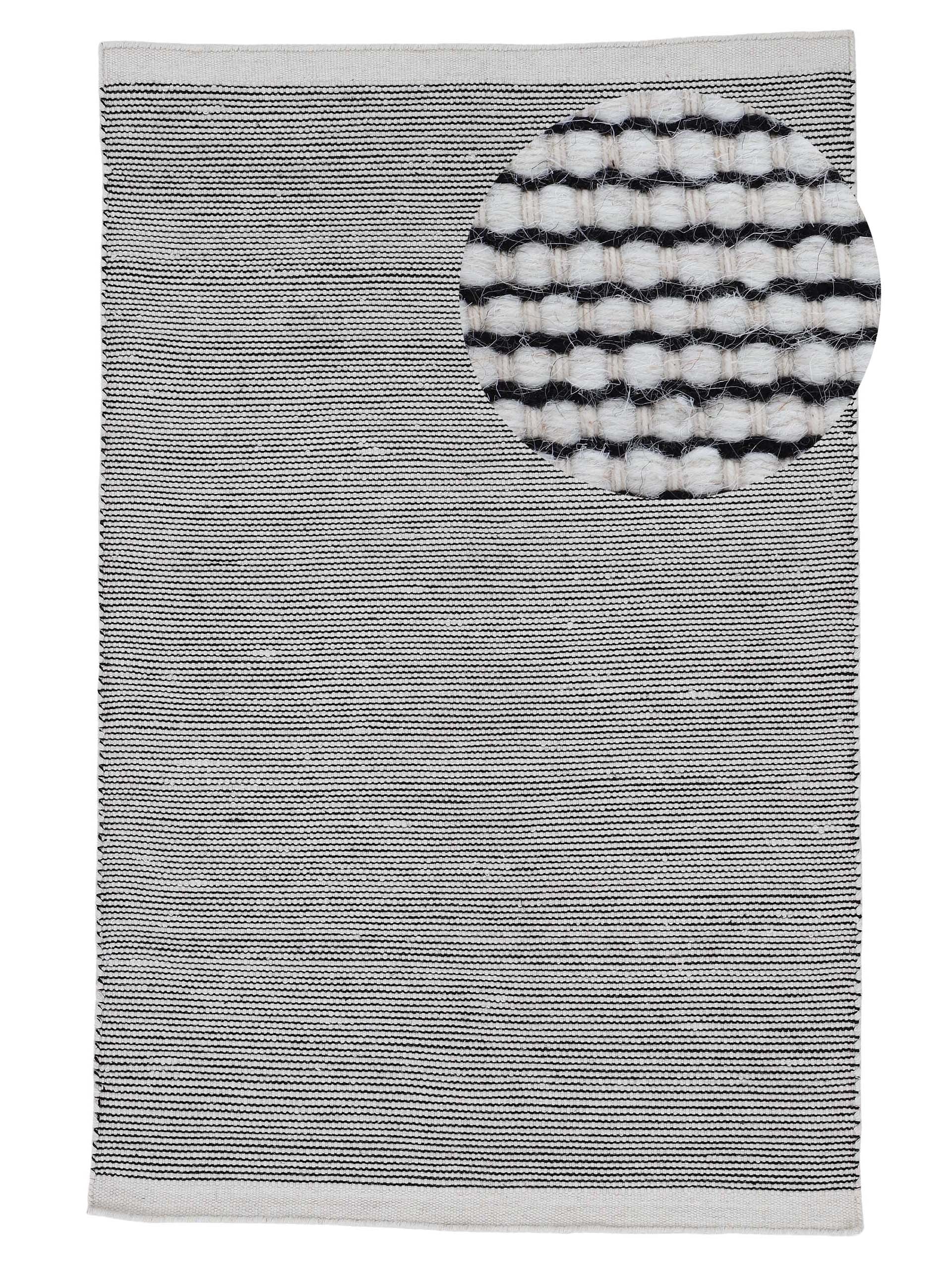 Wollteppich Mona Schwarz/Weiß