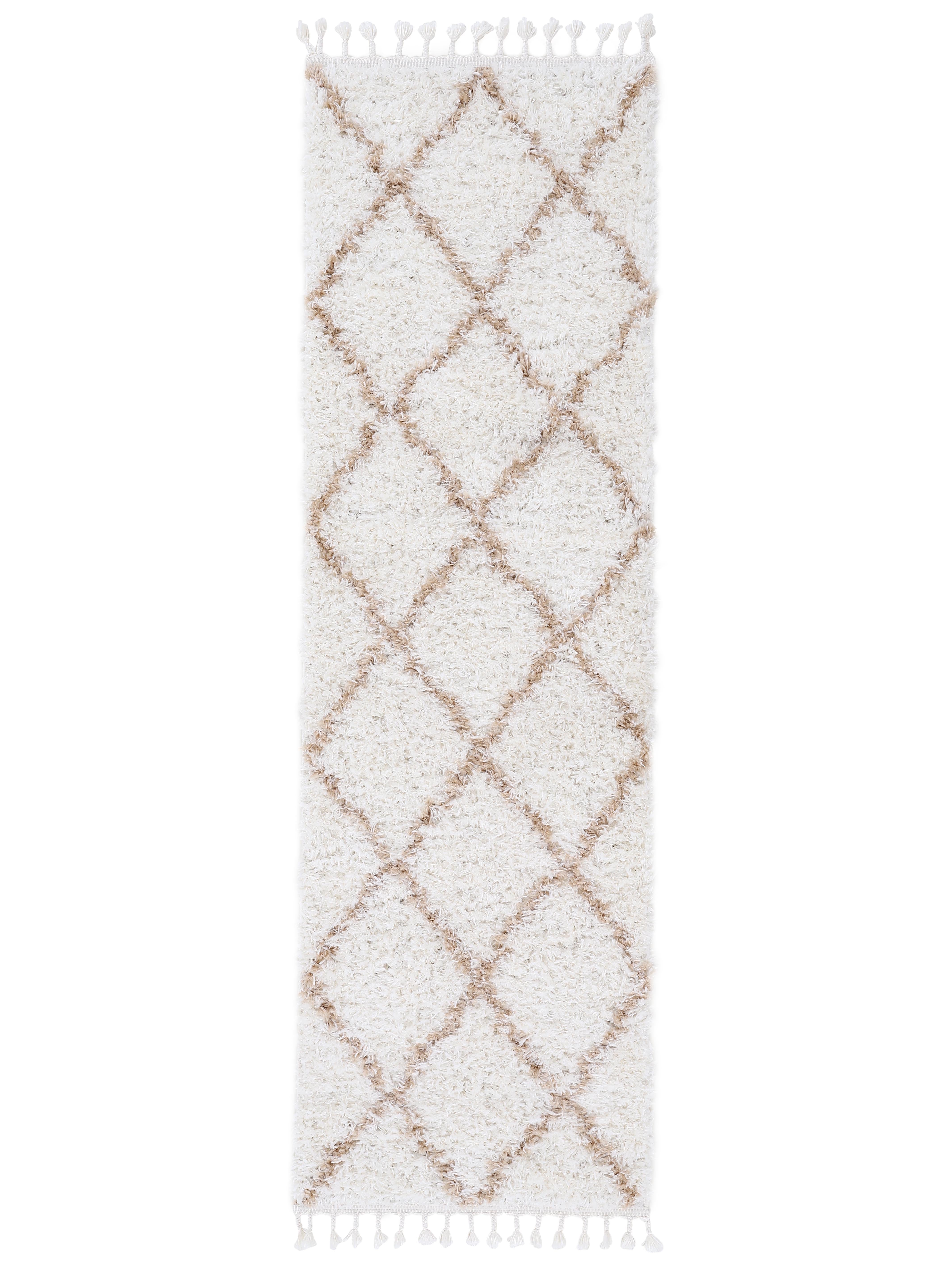 Hochflorteppich Eddy Läufer Beige