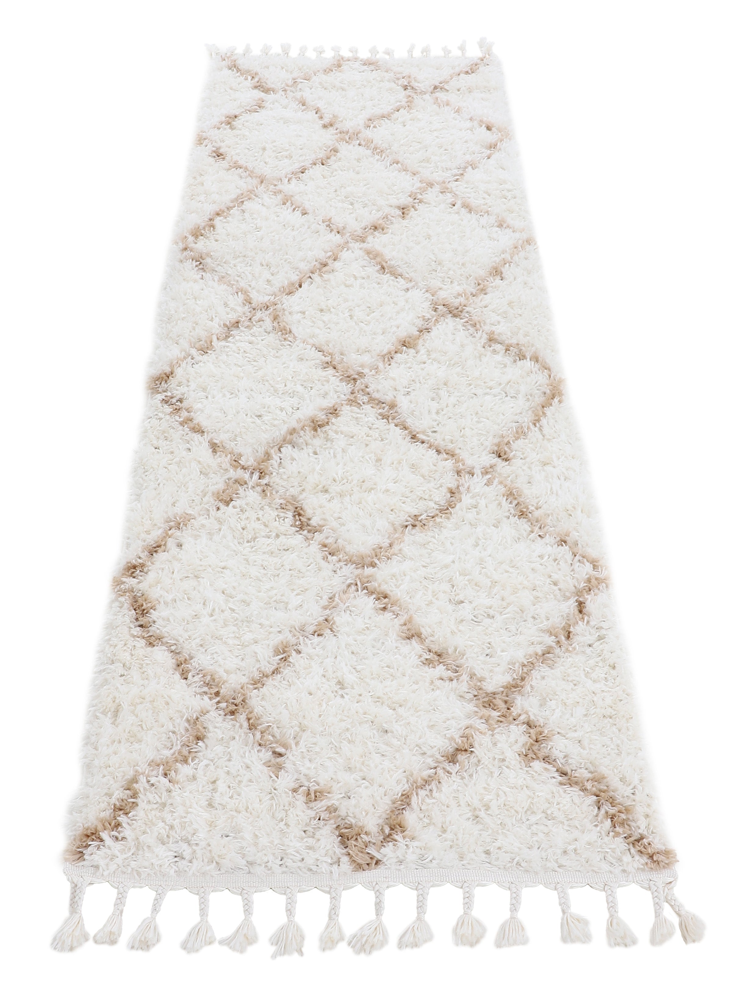 Hochflorteppich Eddy Läufer Beige