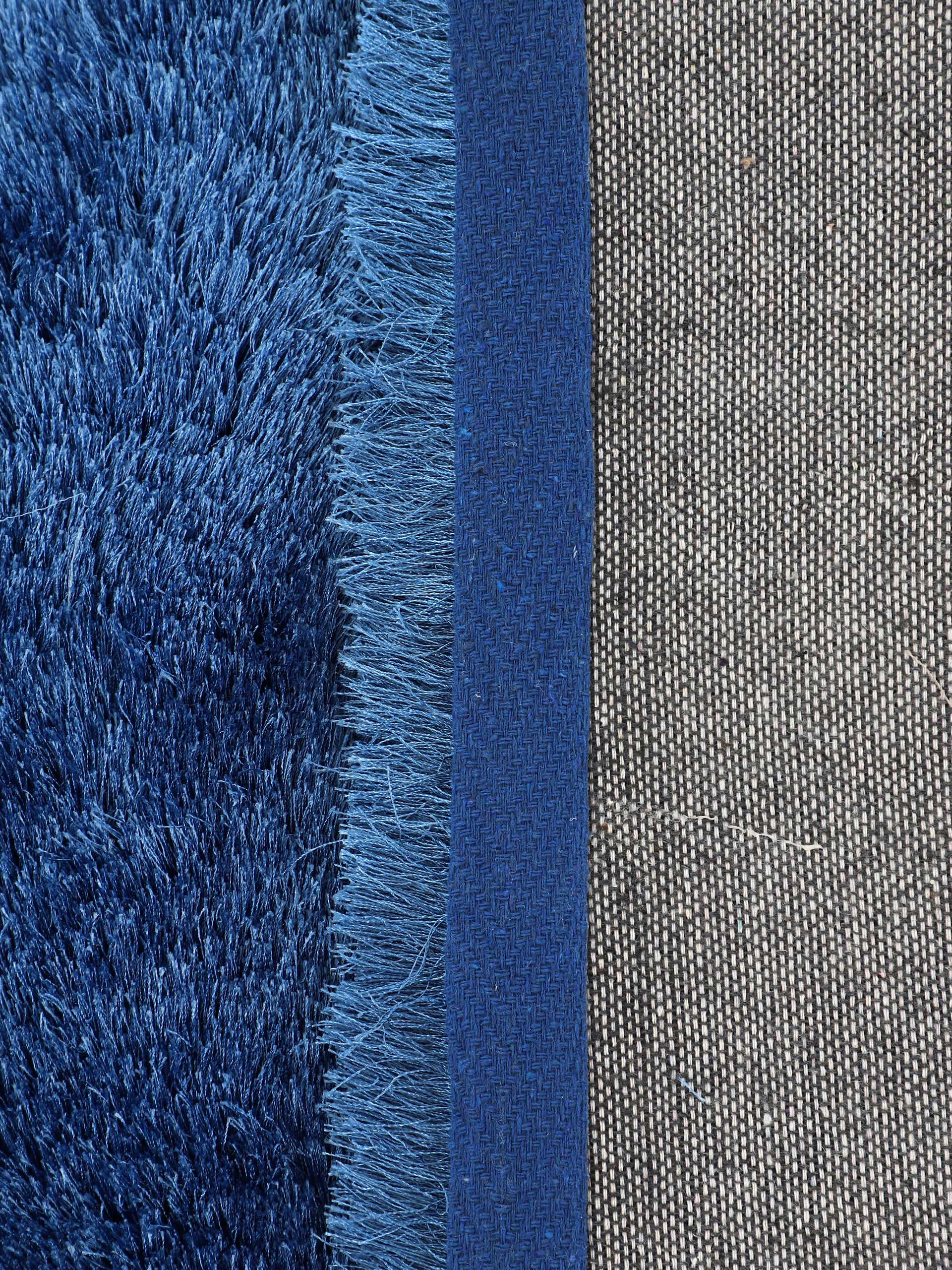 Hochflorteppich Breeze Rund Blau