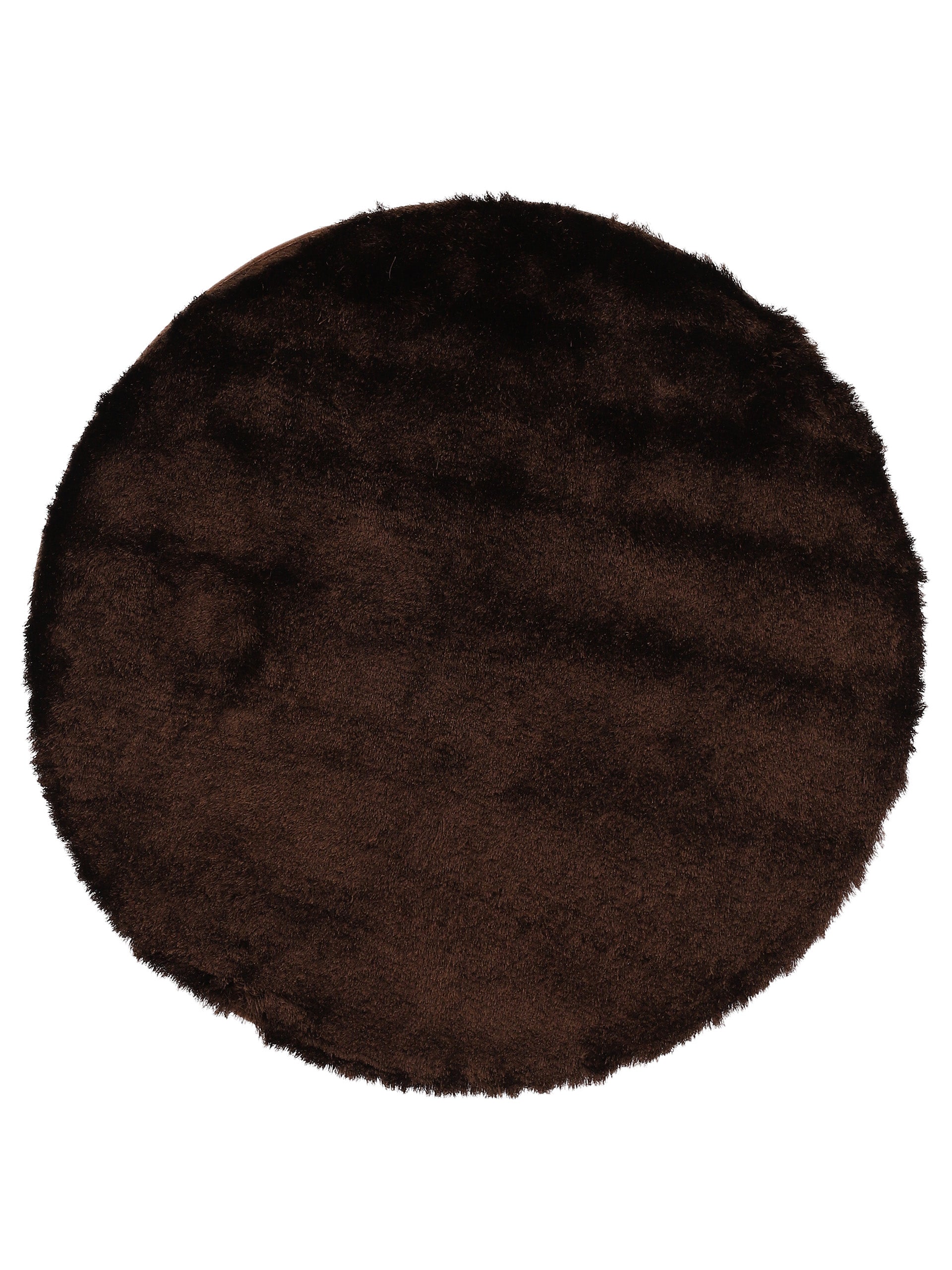 Hochflorteppich Breeze Rund Dunkelbraun