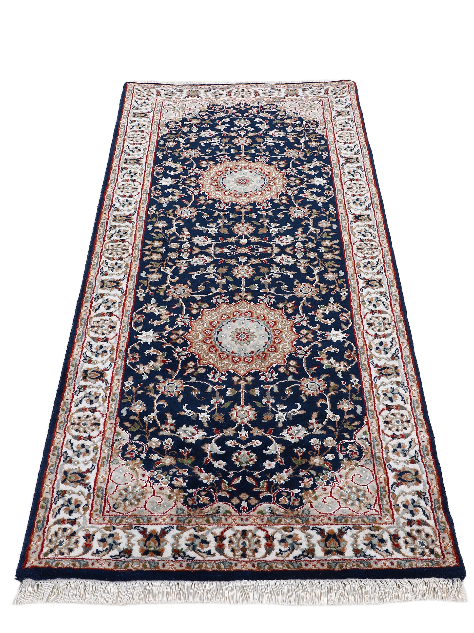 Nain Teppich Läufer Blau