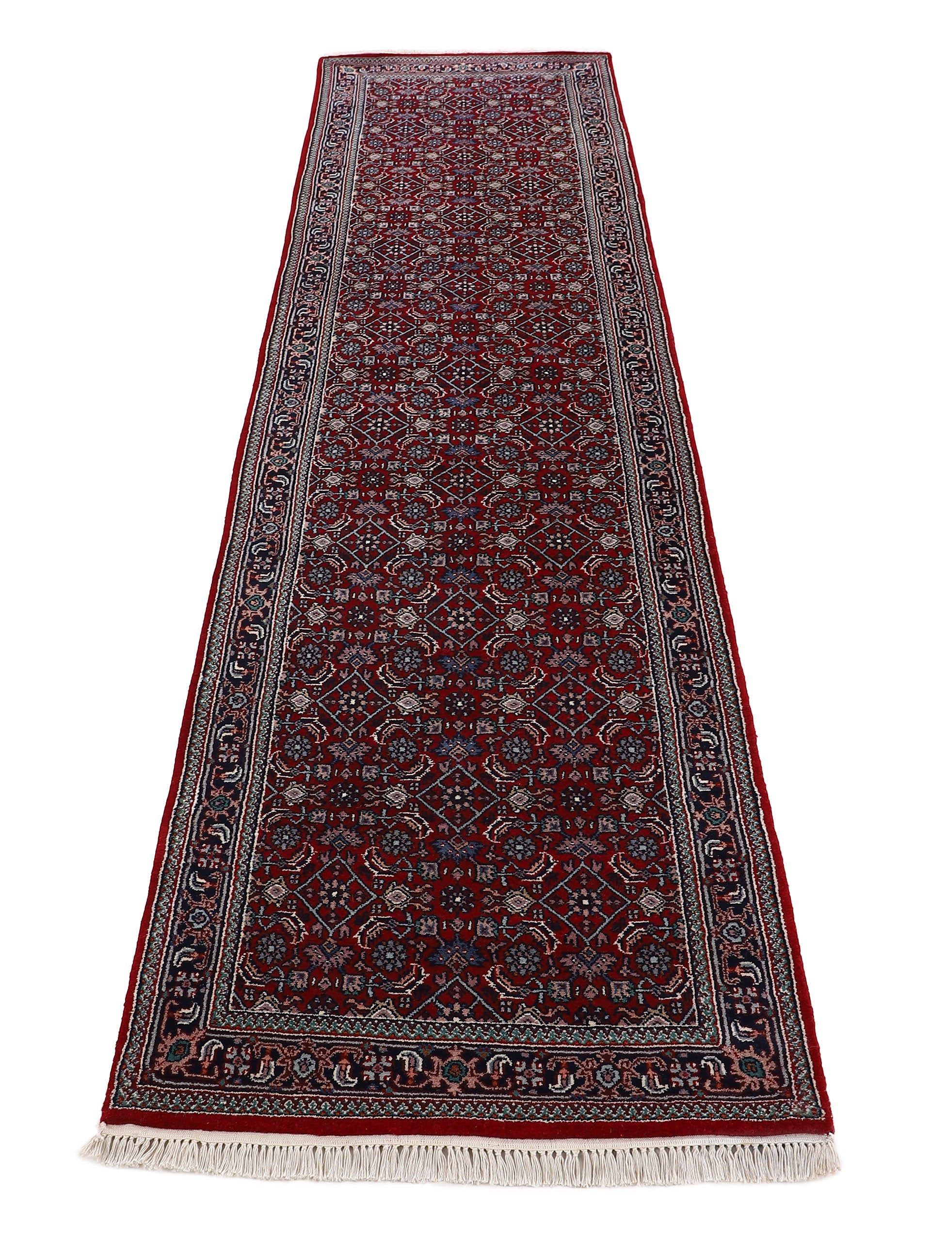 Bidjar Herati Teppich Läufer Rot