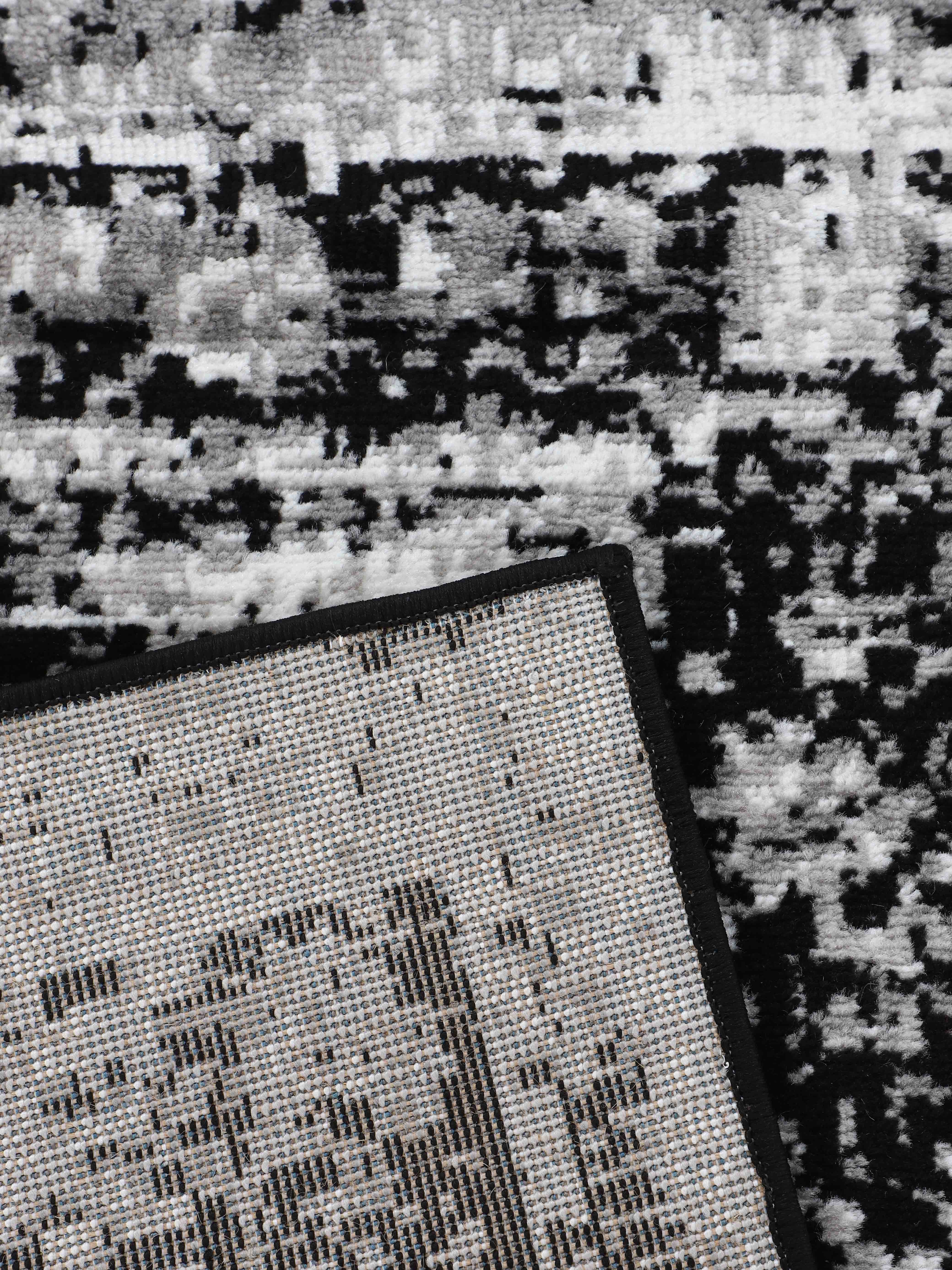 Vintage Teppich Sol Schwarz/Weiß