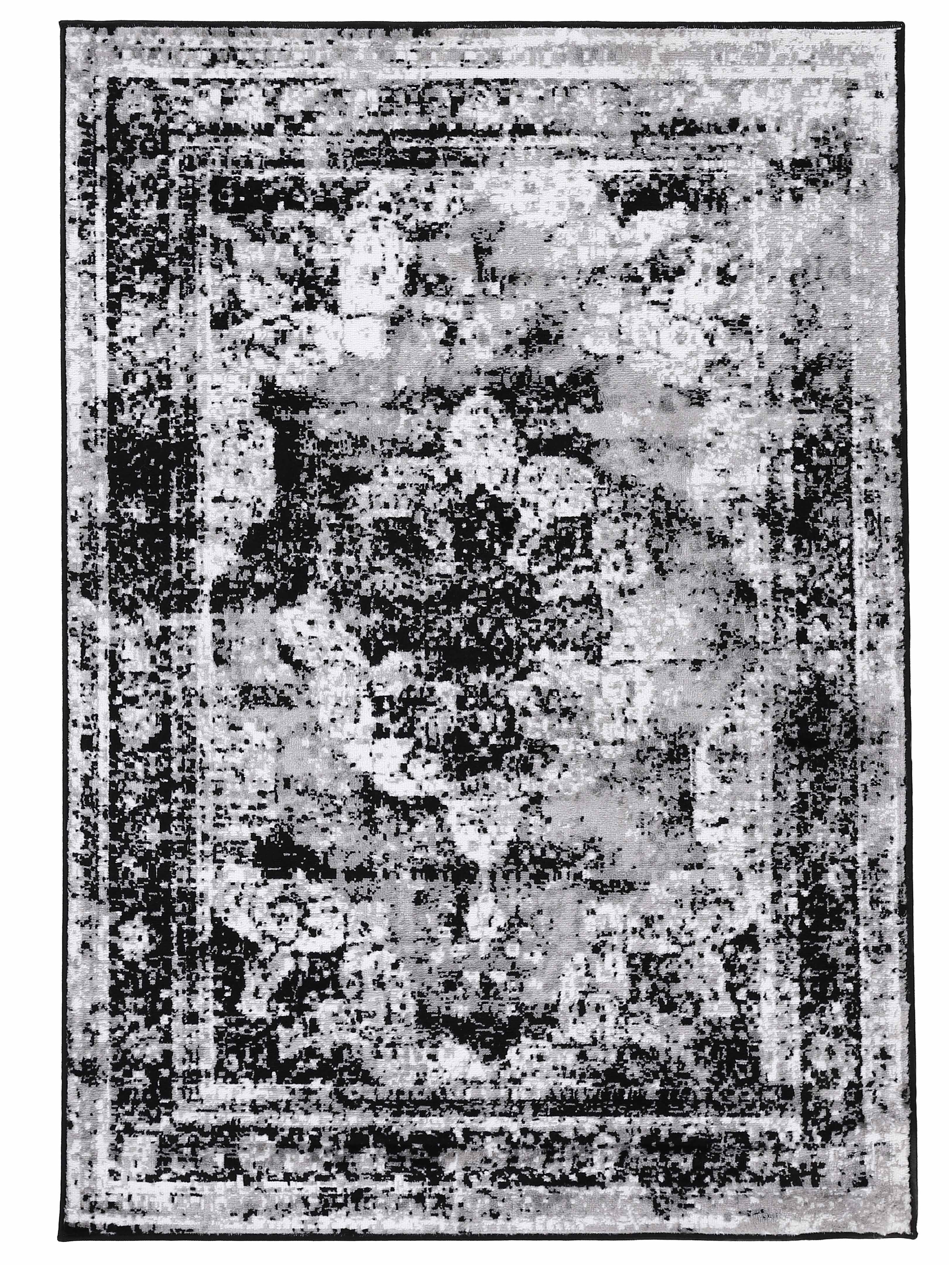 Vintage Teppich Sol Schwarz/Weiß