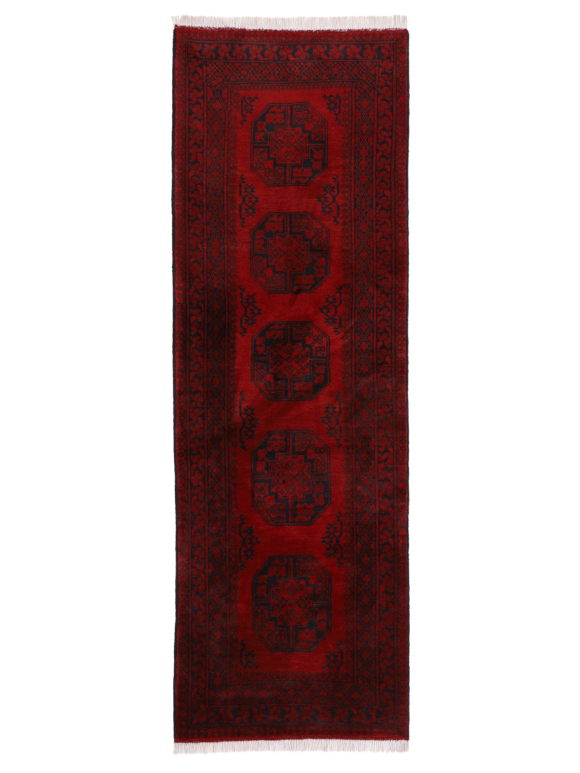 Afghan Akhche Läufer Teppich Rot