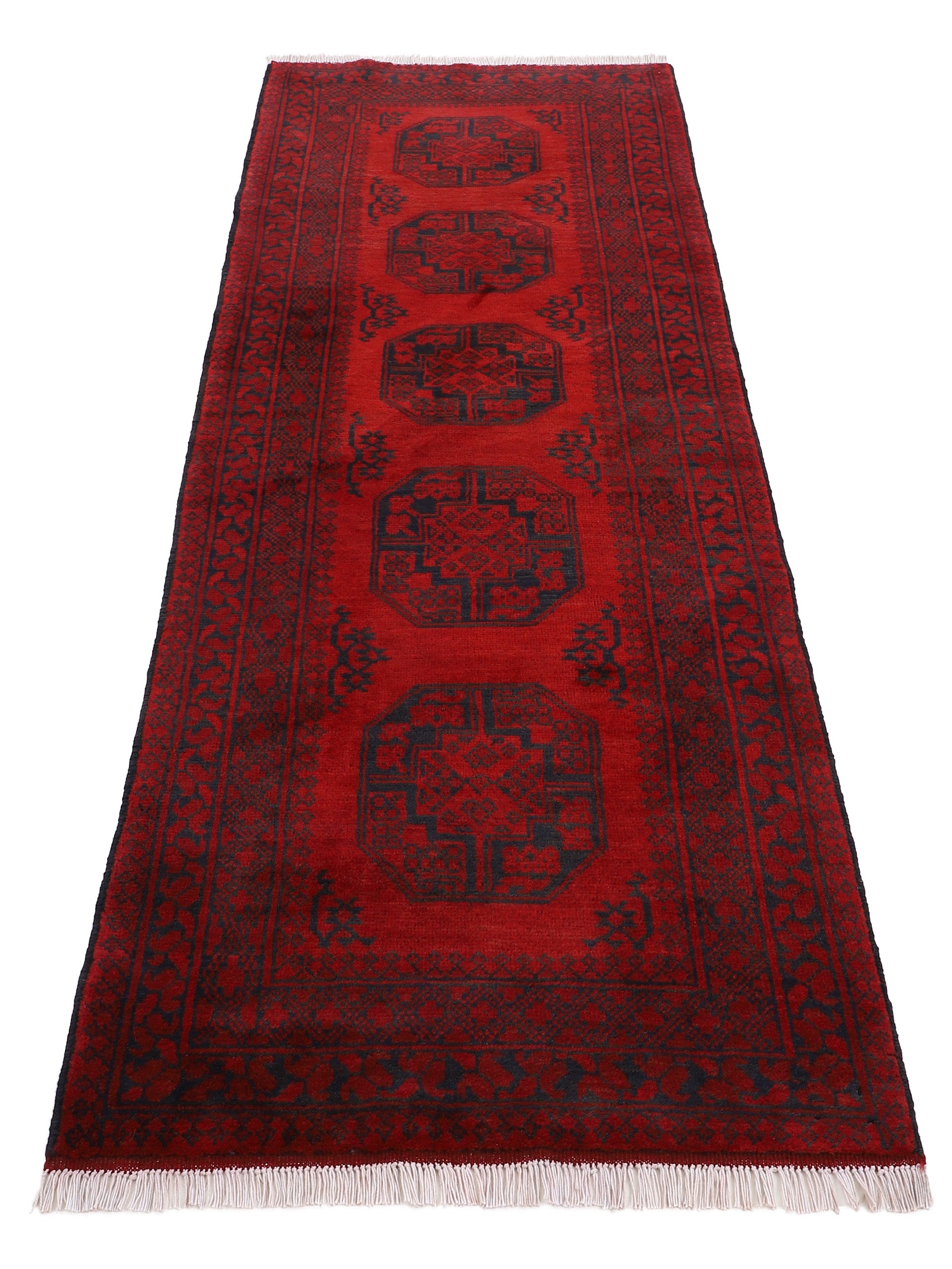 Afghan Akhche Läufer Teppich Rot