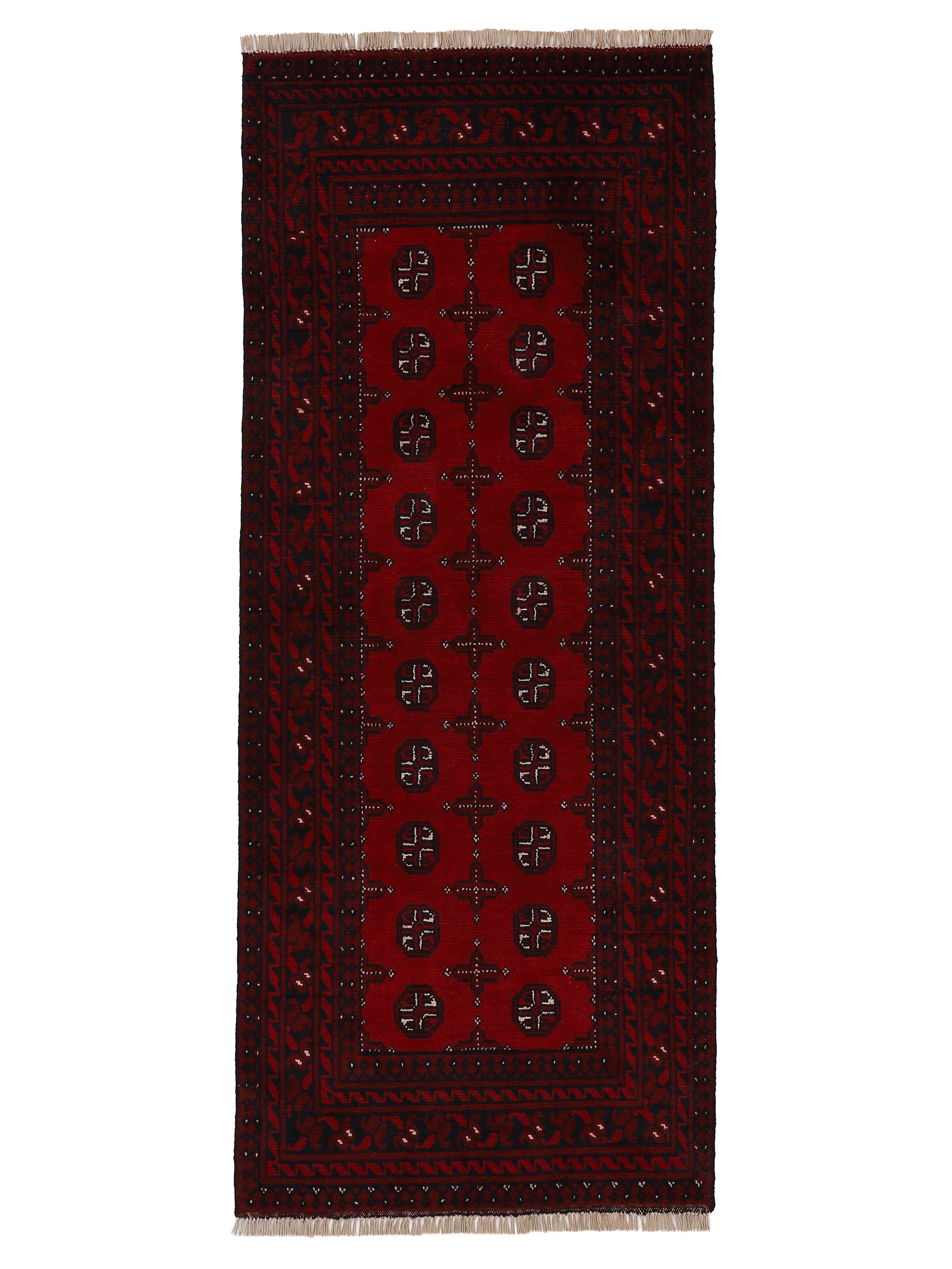 Afghan Akhche Läufer Teppich Rot