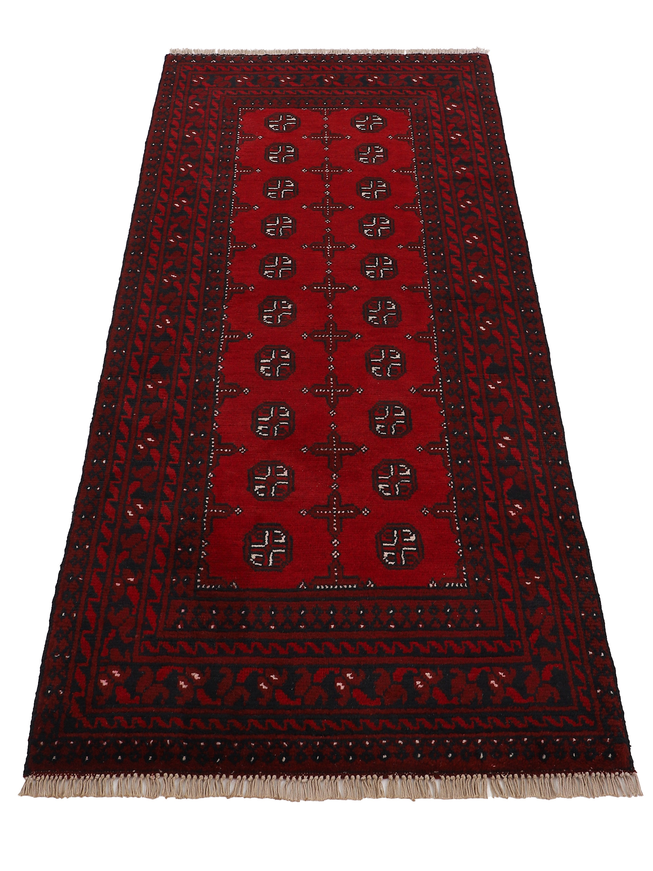 Afghan Akhche Läufer Teppich Rot