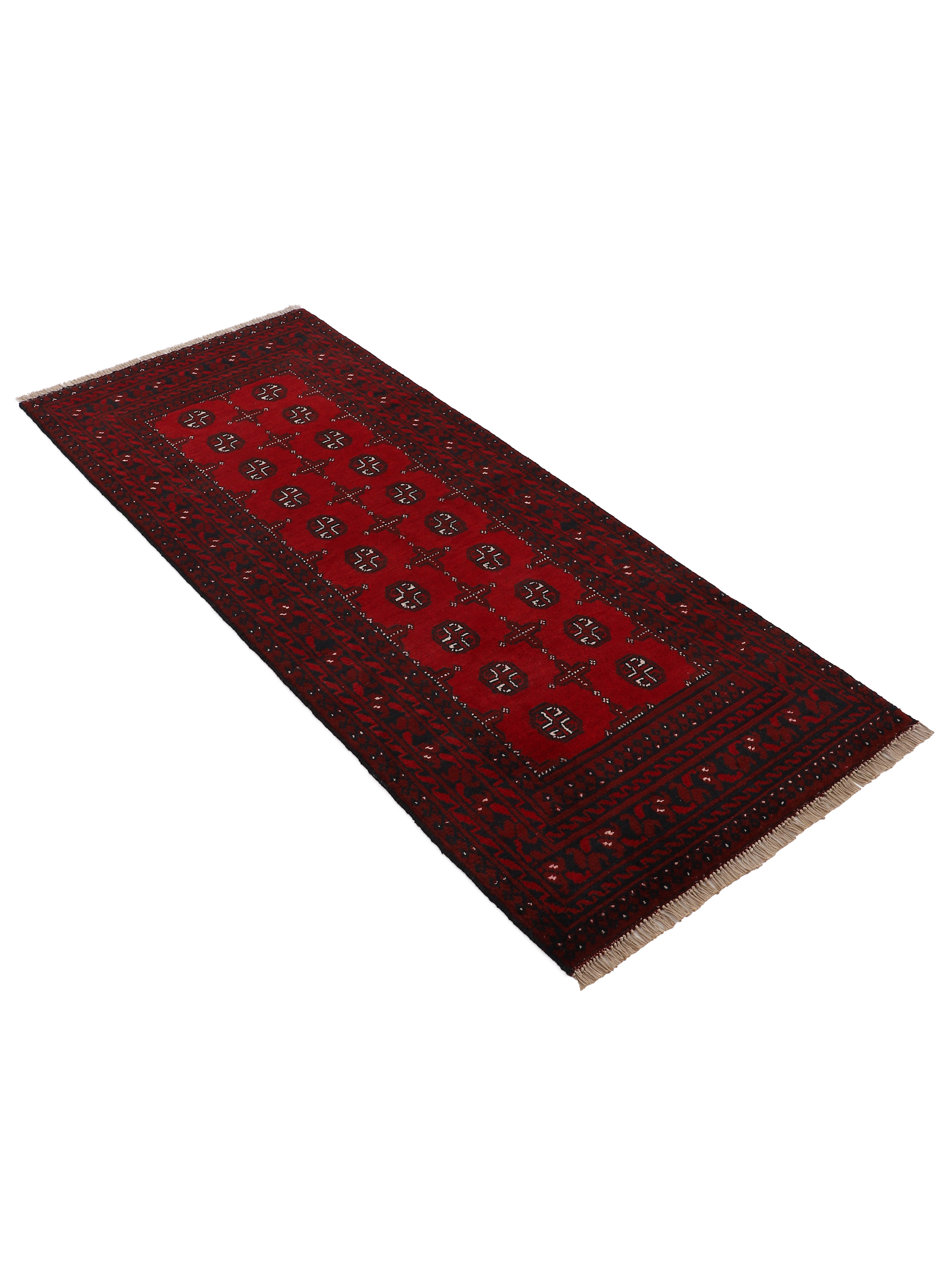 Afghan Akhche Läufer Teppich Rot