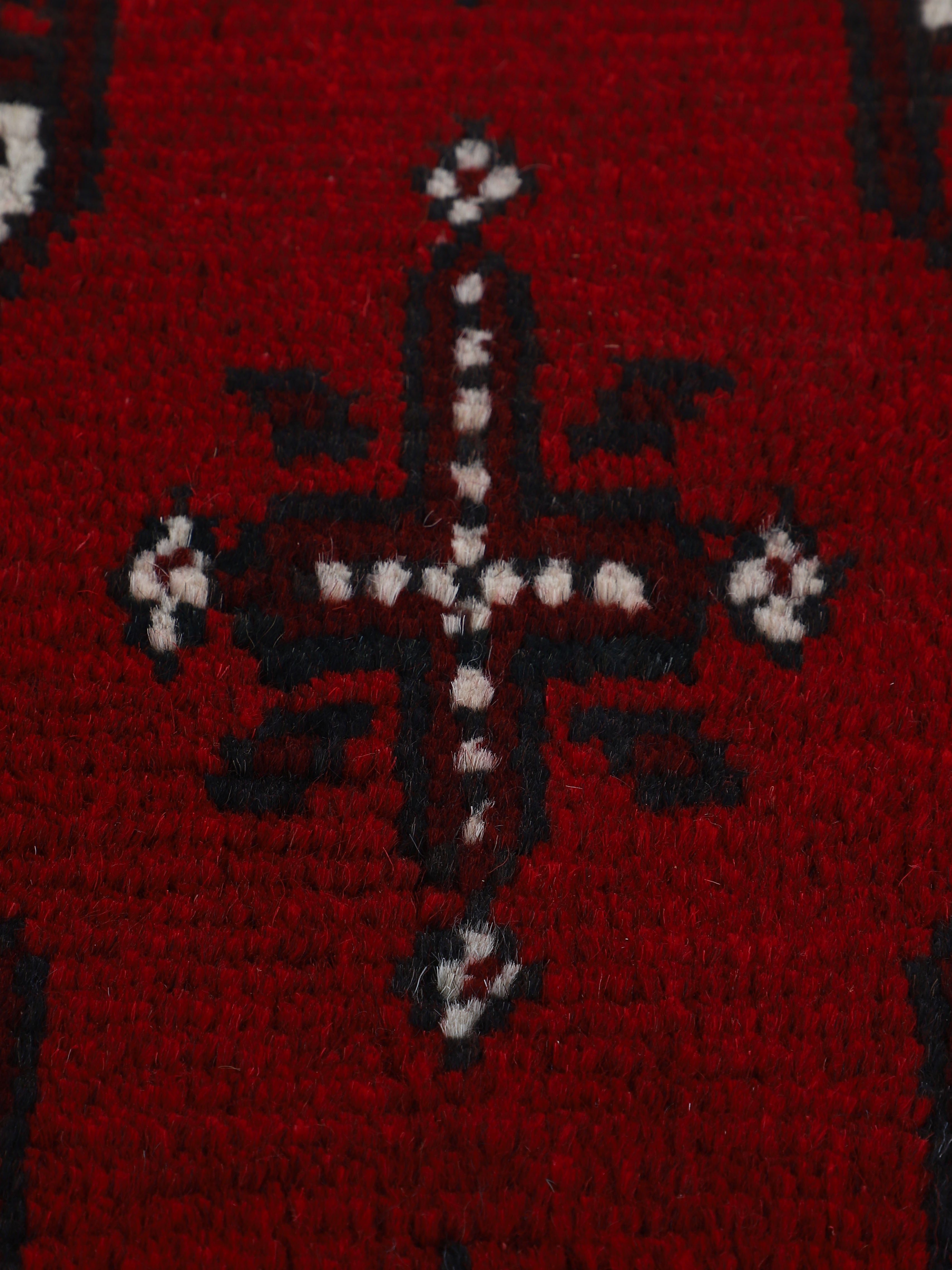 Afghan Akhche Läufer Teppich Rot