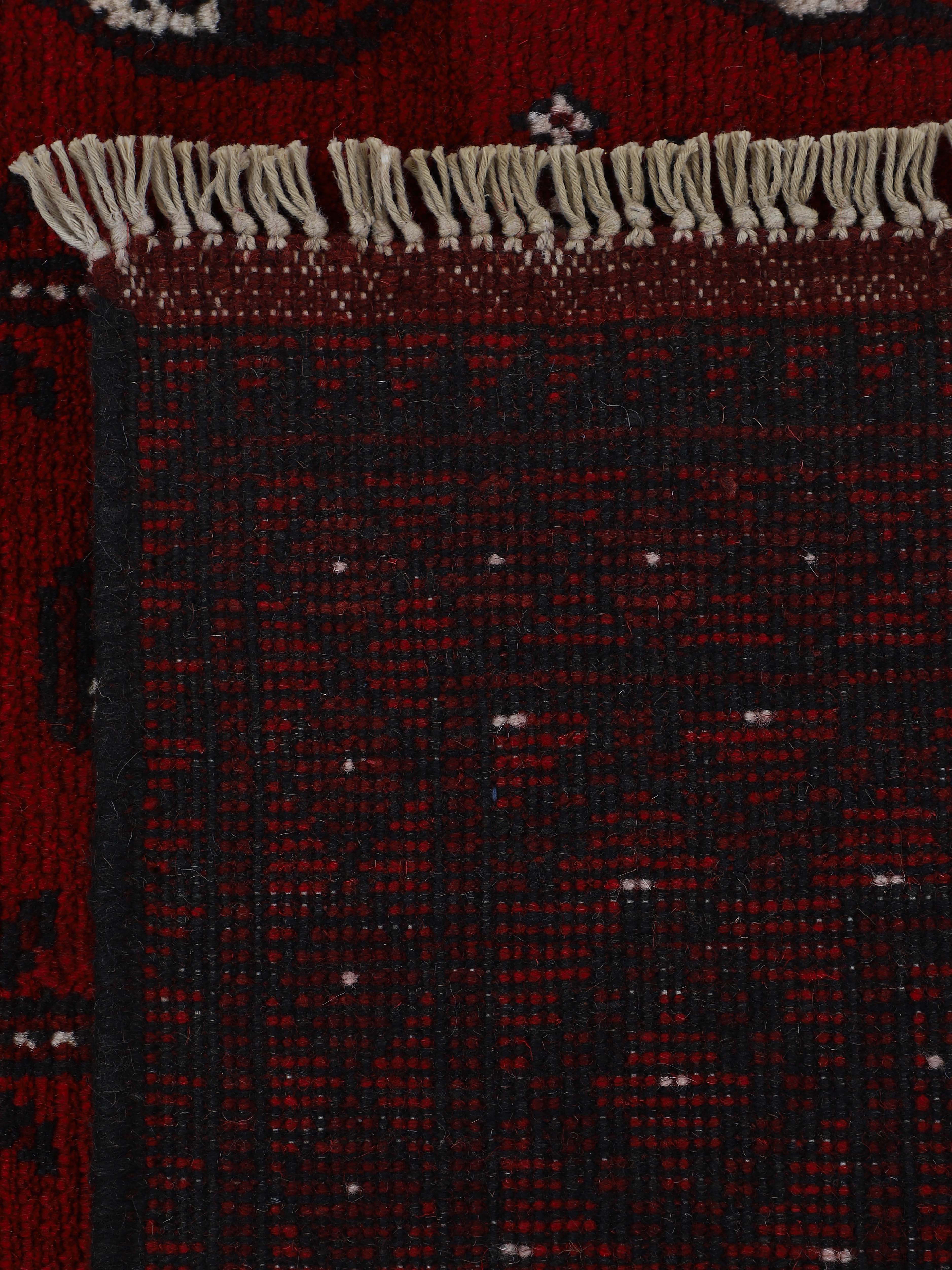 Afghan Akhche Läufer Teppich Rot