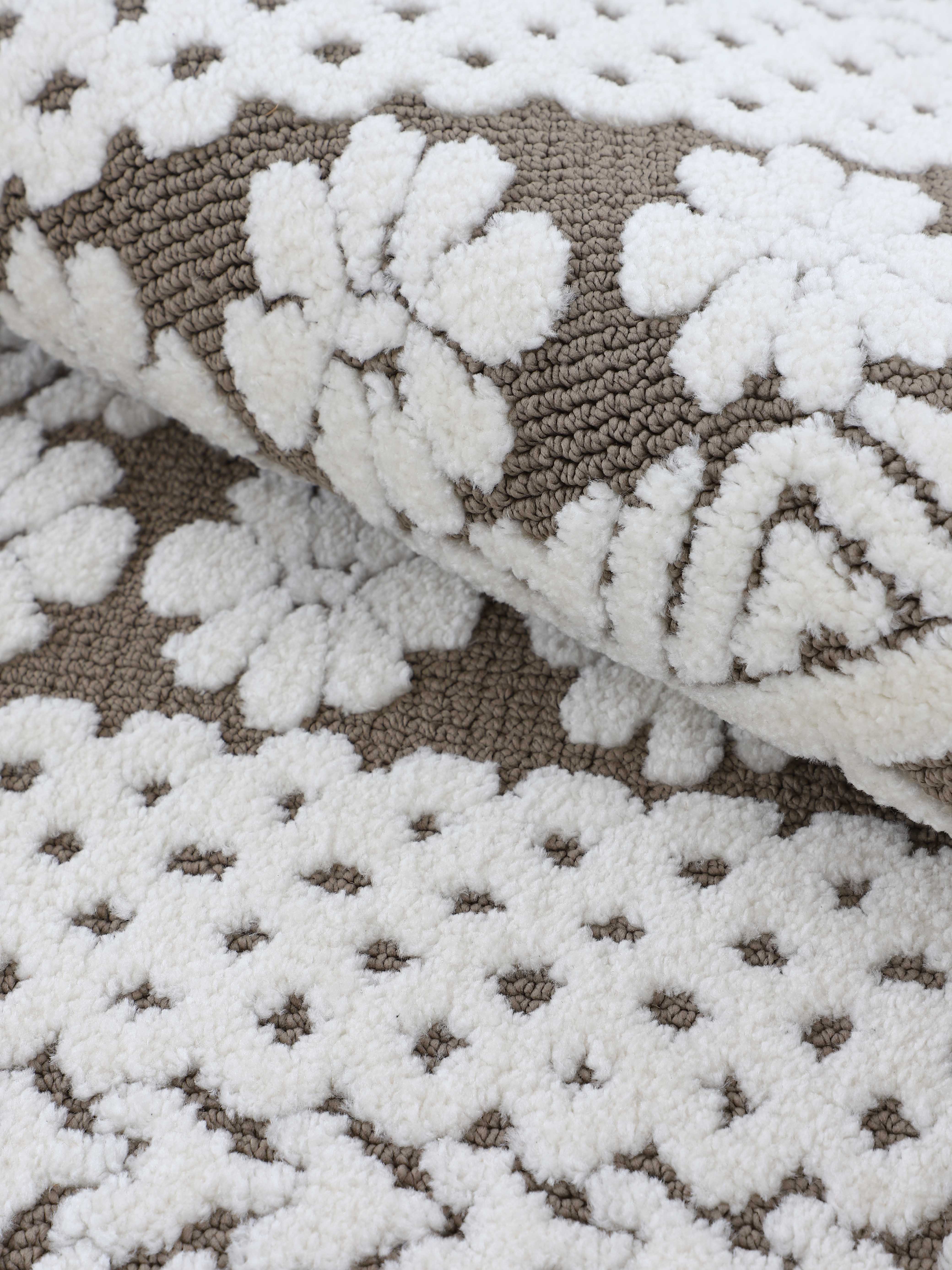 Teppich Holly Creme/Hellgrau