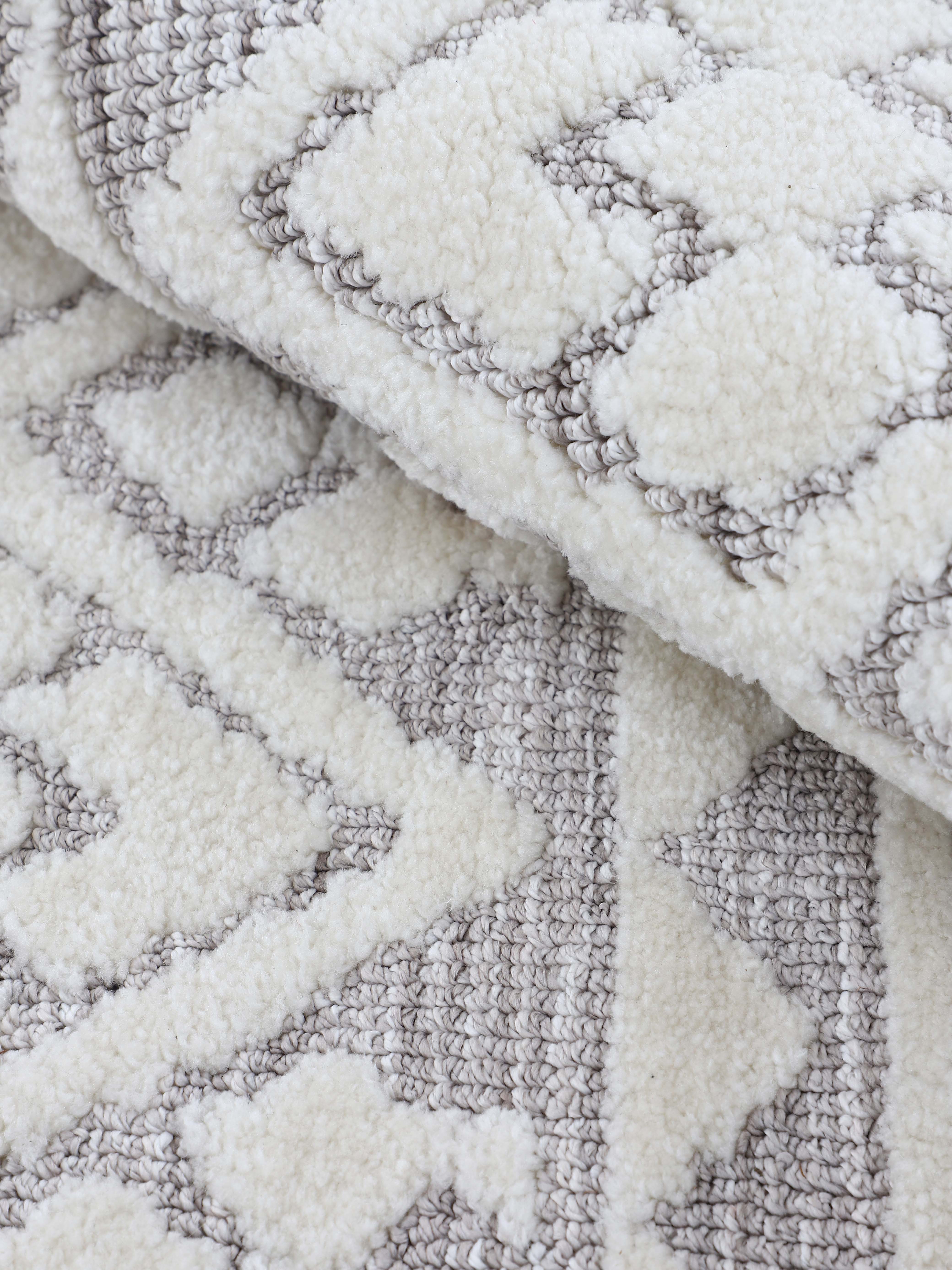 Teppich Holly Creme/Hellgrau