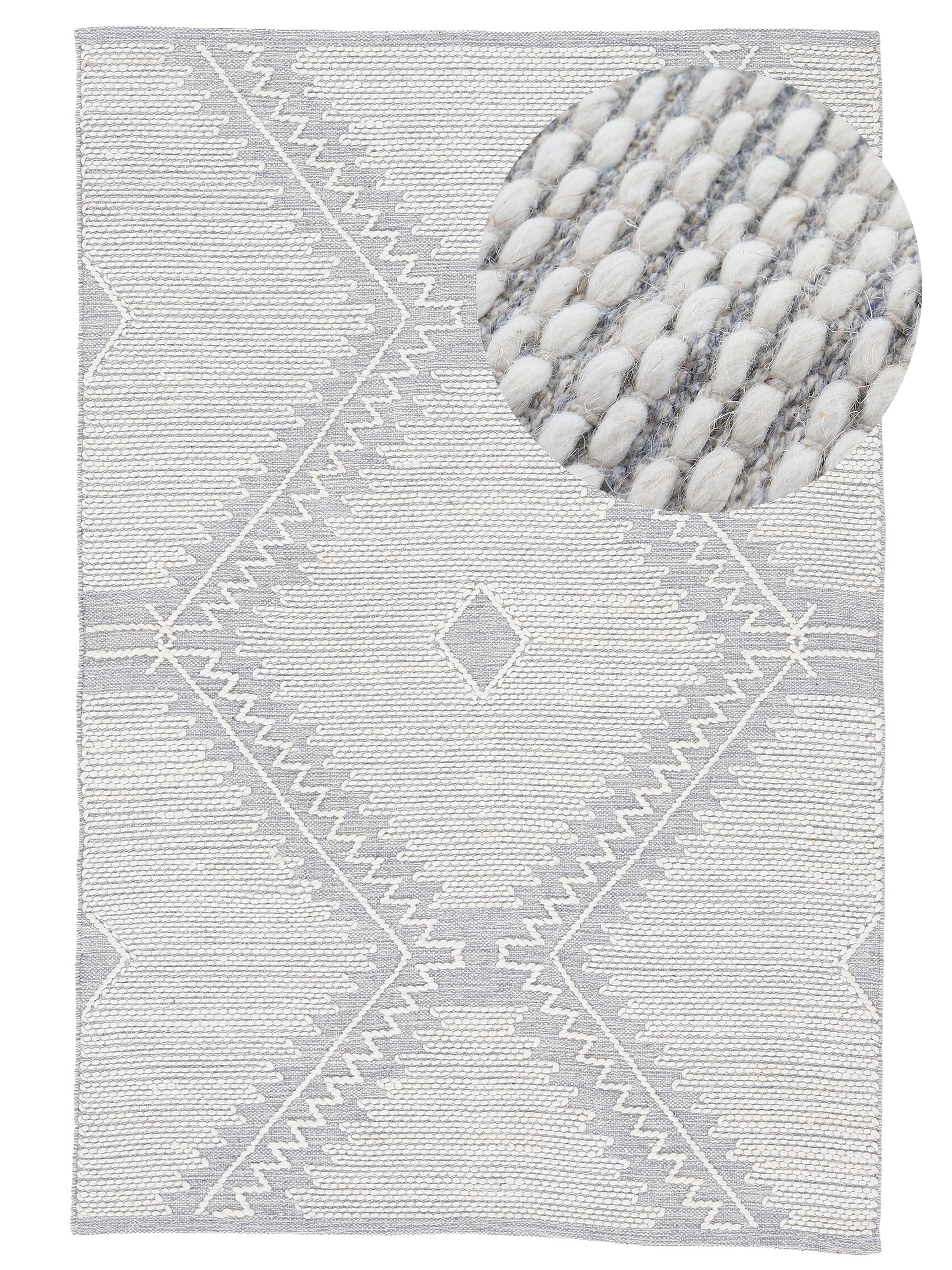 Baumwollteppich Kelim Durry Grau