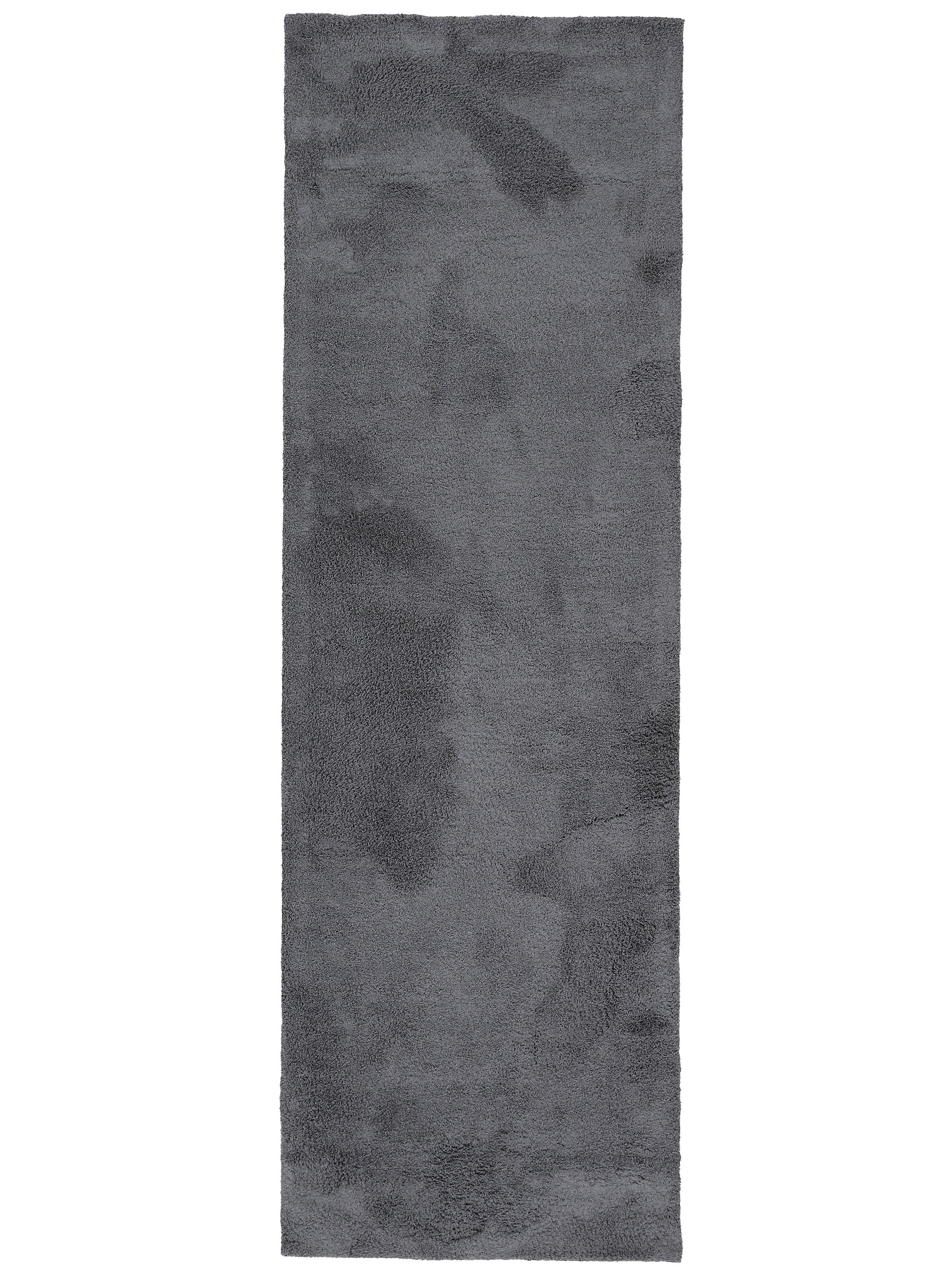 Hochflorteppich Silky Läufer Grau