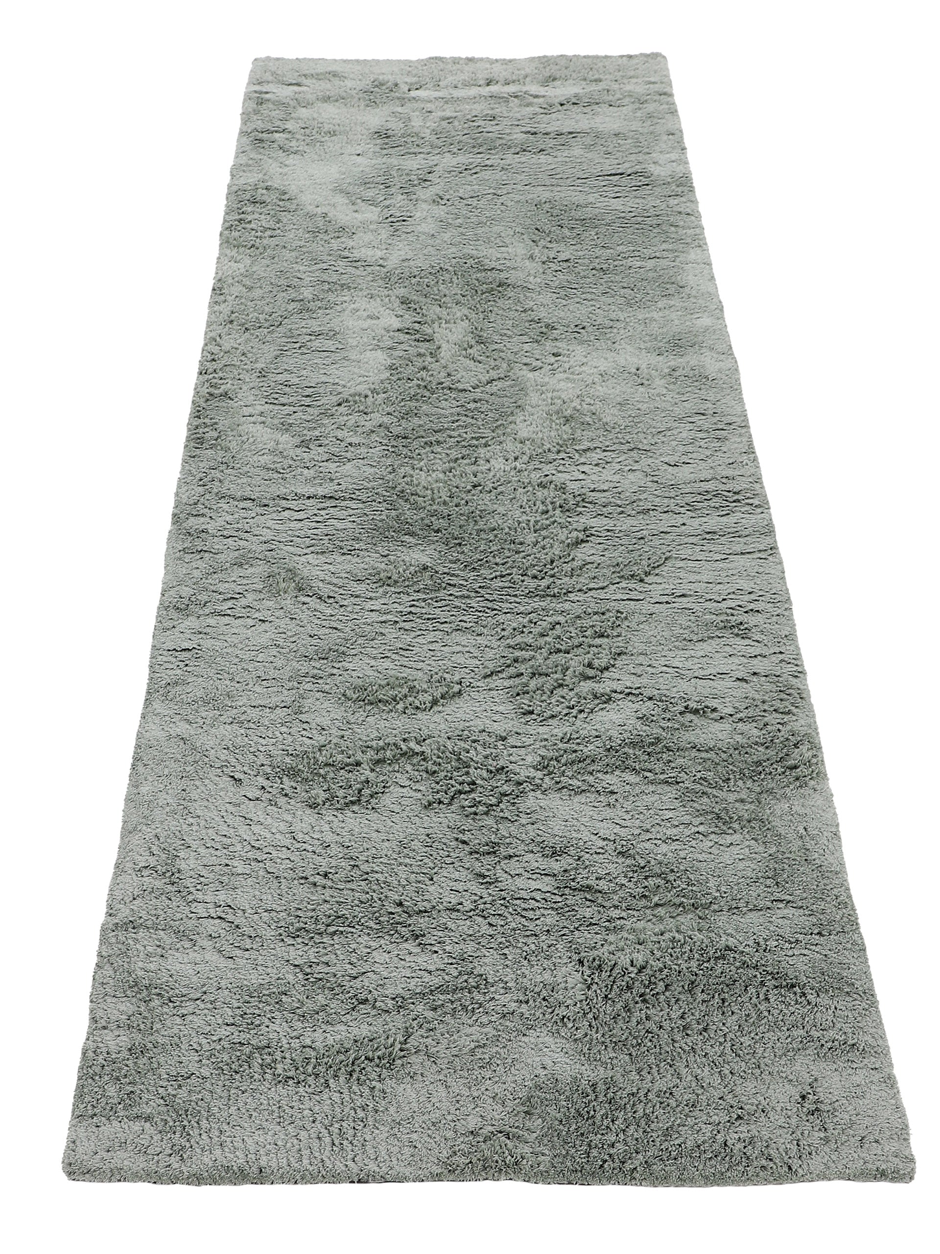 Hochflorteppich Silky Läufer Grün