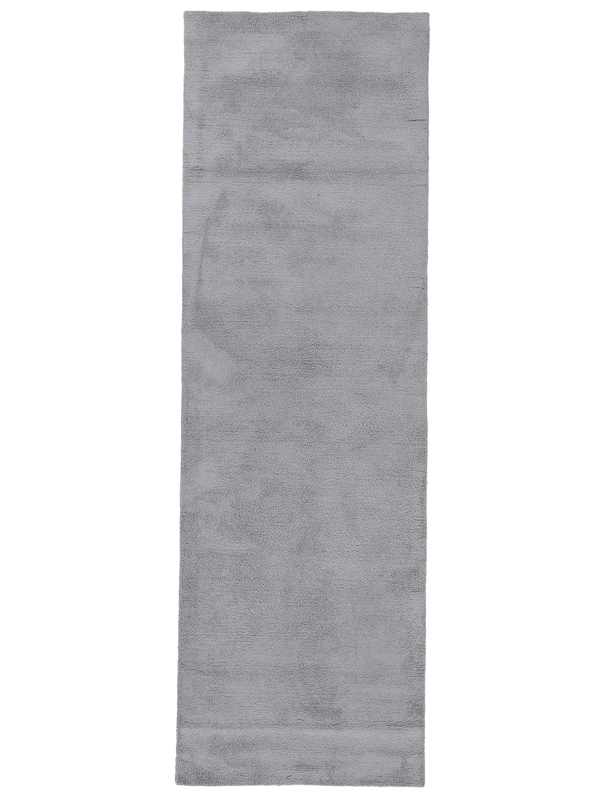 Hochflorteppich Silky Läufer Hellgrau