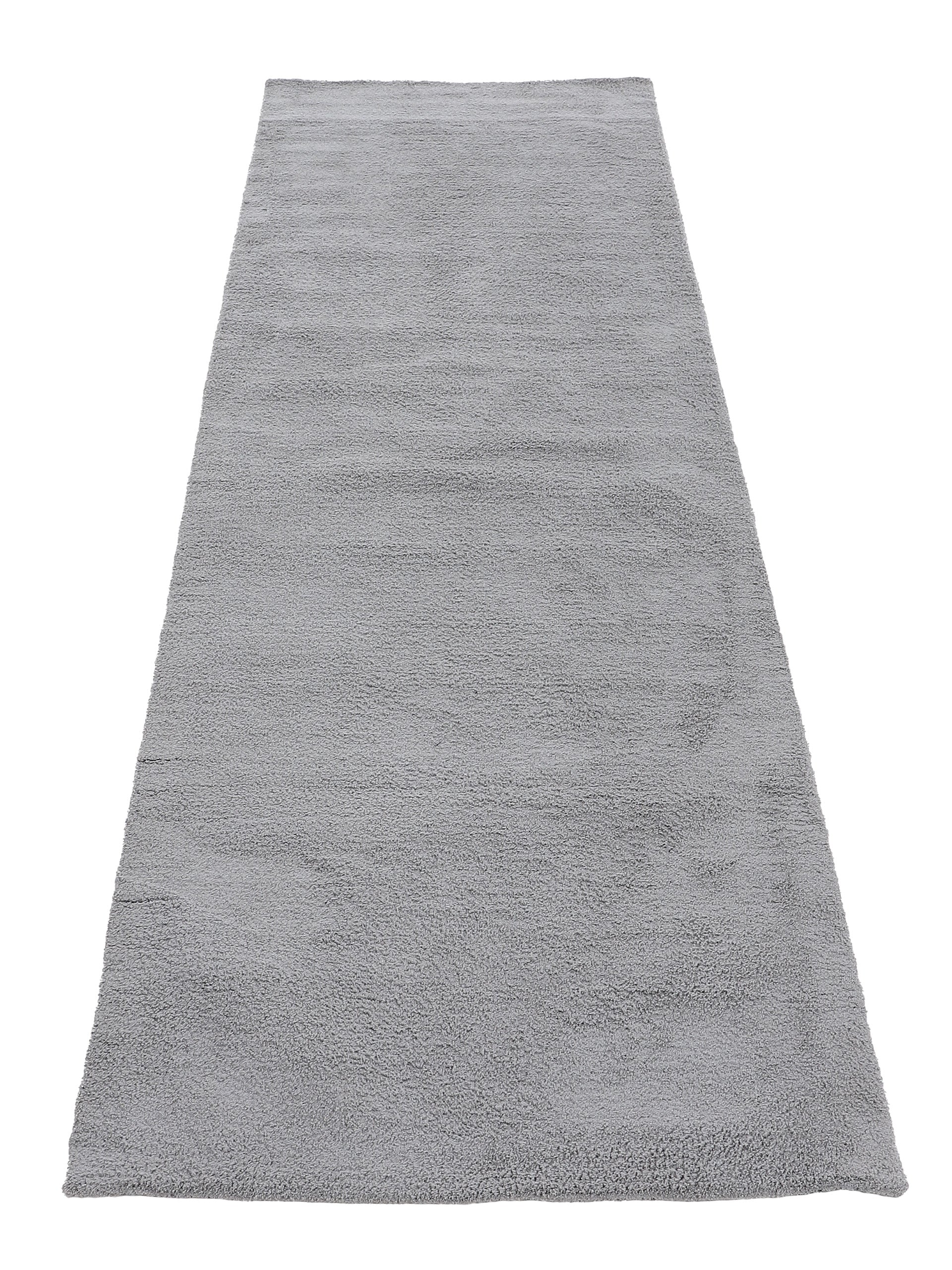 Hochflorteppich Silky Läufer Hellgrau