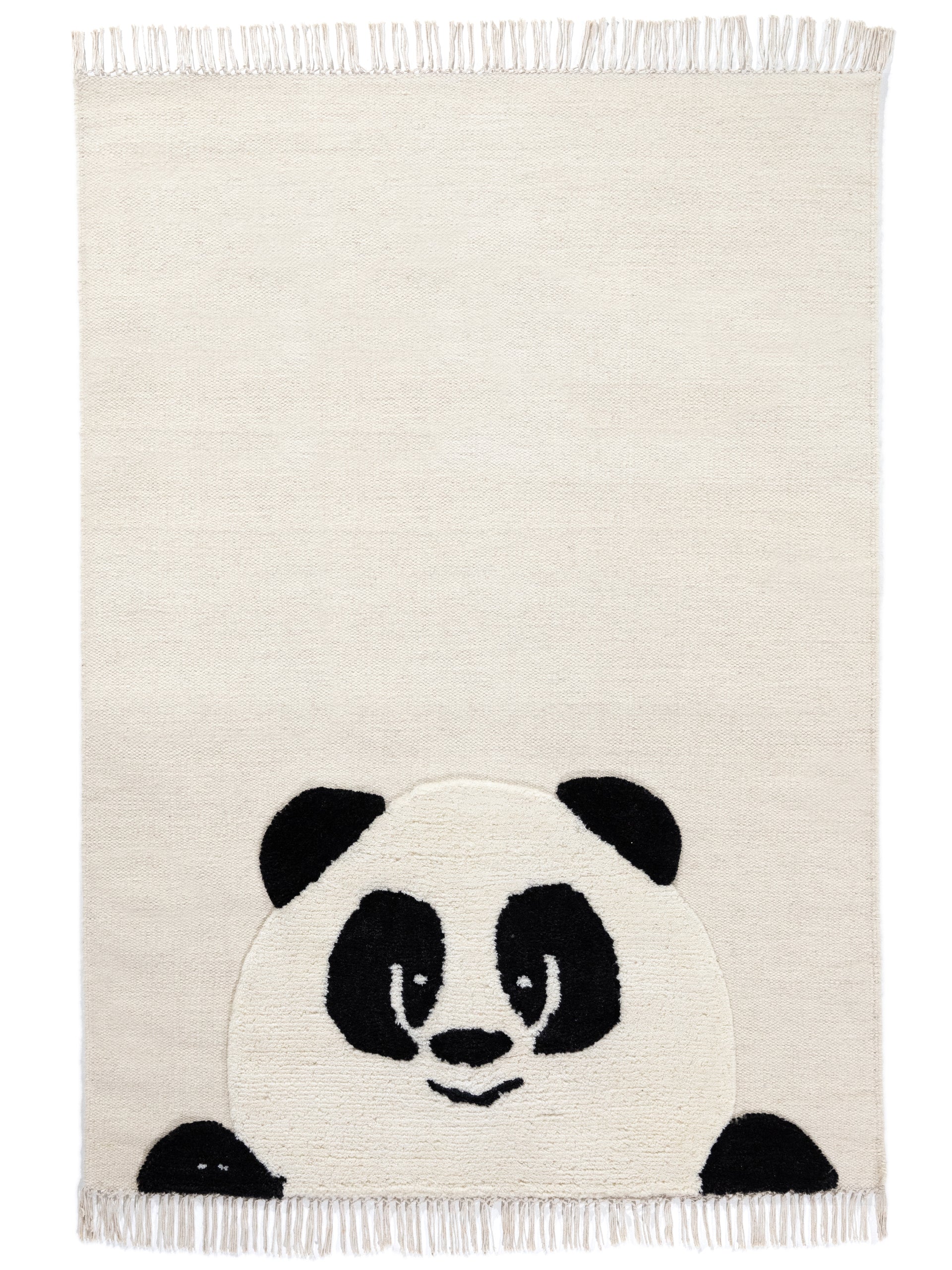 Kinderteppich Panda Creme