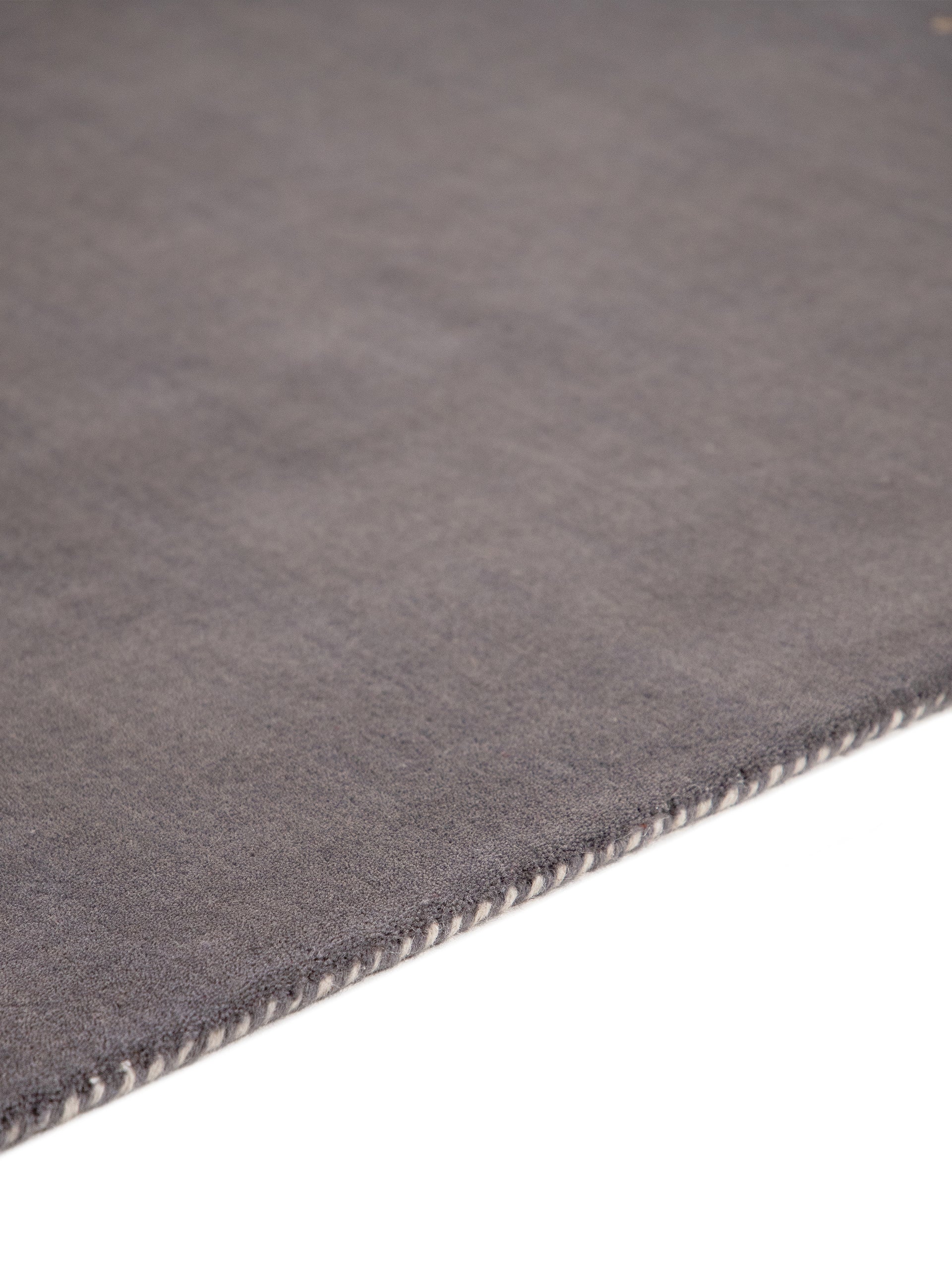 Wollteppich Gabbeh Uni Grau aus Wolle