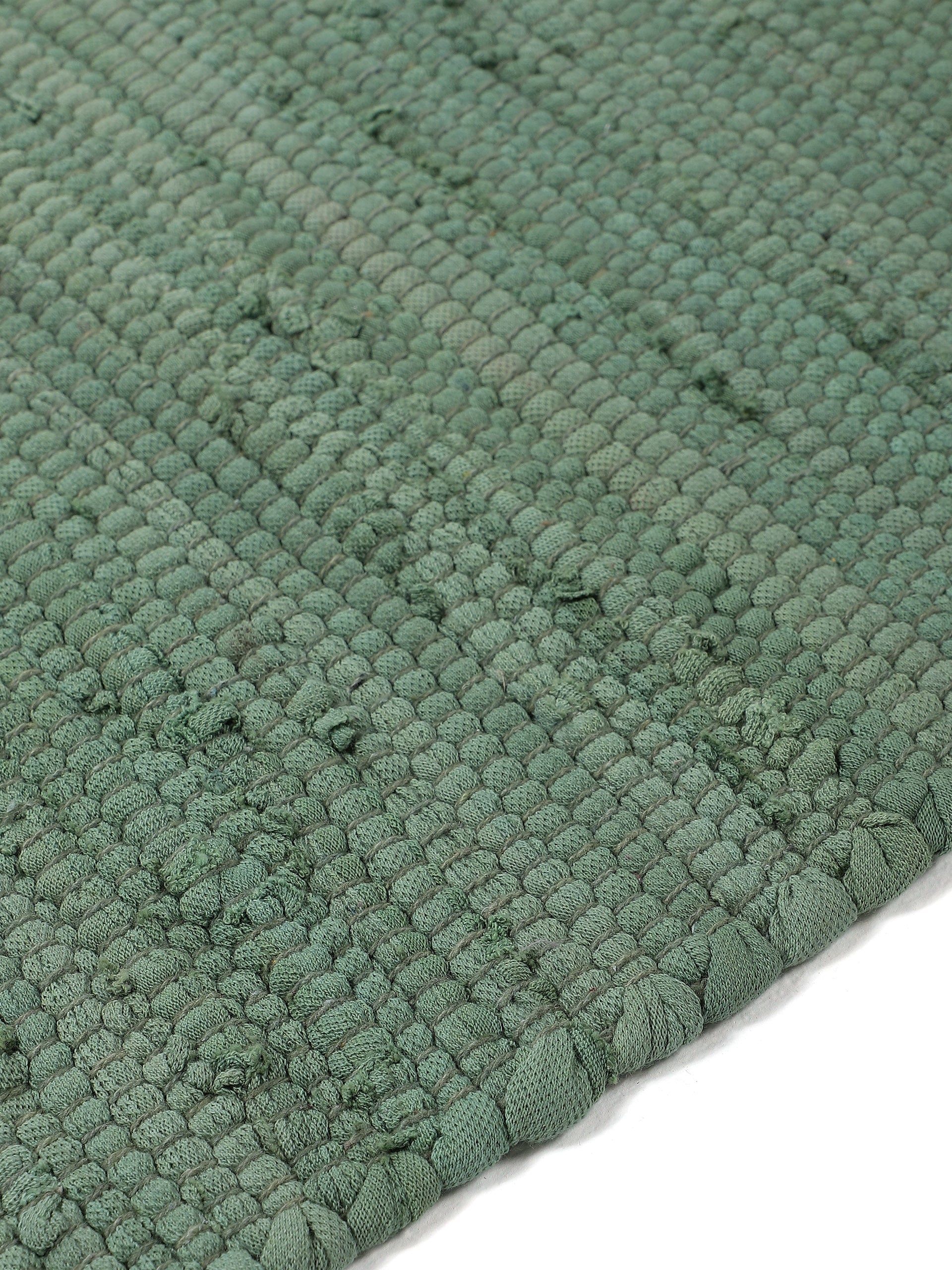 Kelim Chindi Uni Läufer Grün in grün aus baumwolle