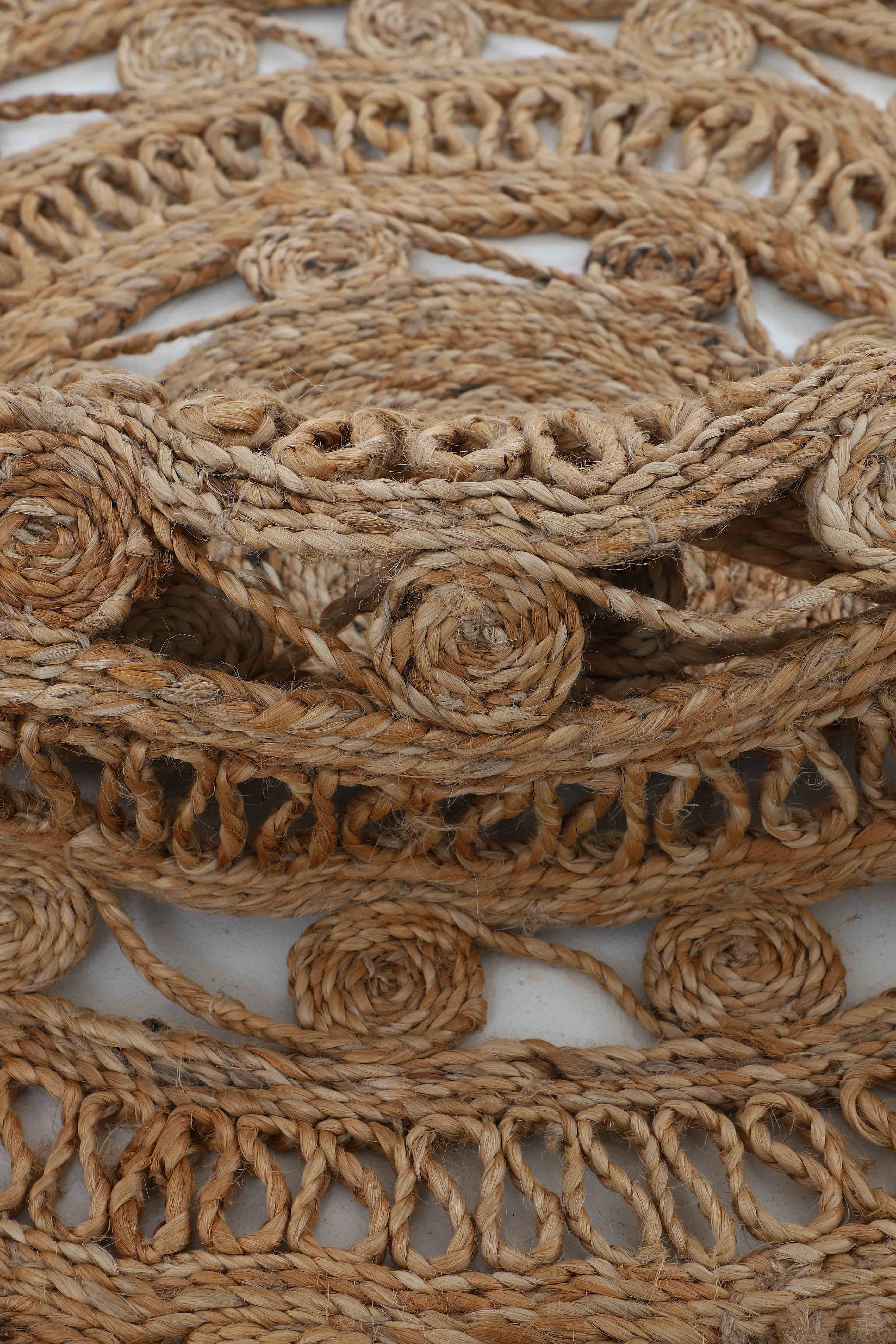 Juteteppich Cate Rund Beige aus Sisal/Jute