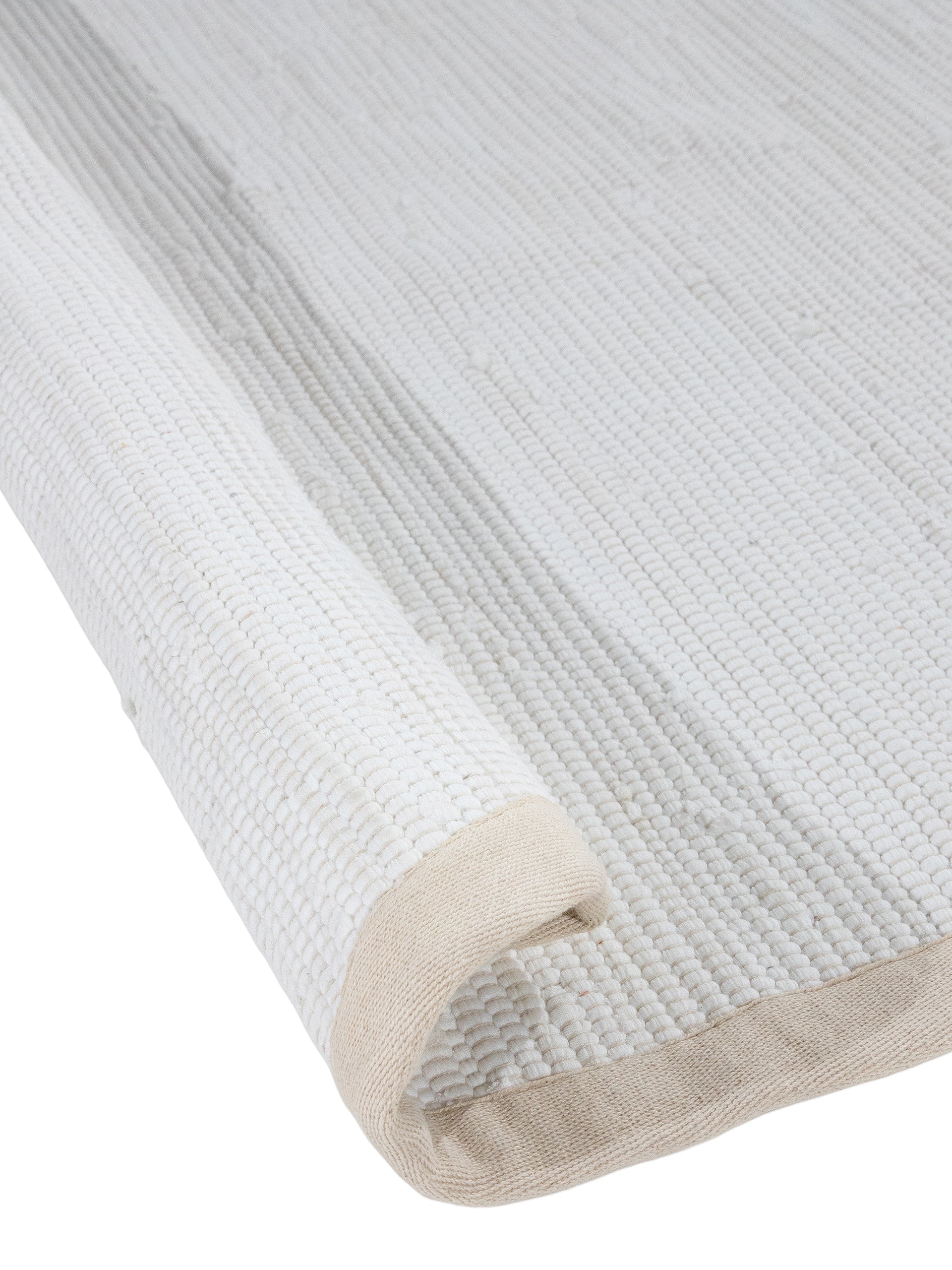 Kelim Chindi Uni Rund in weiß