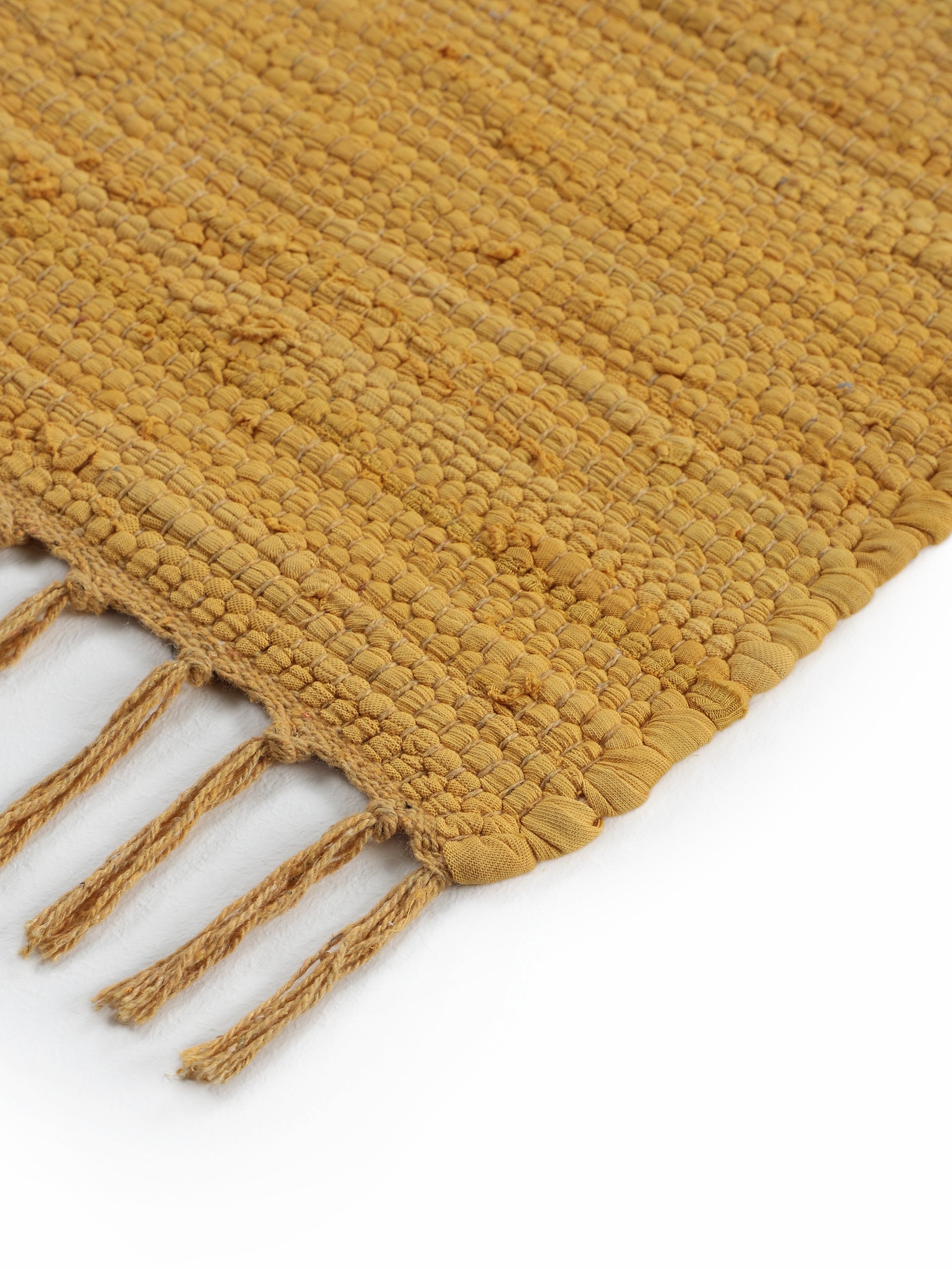 Kelim Chindi Uni Läufer Gelb in gelb aus baumwolle