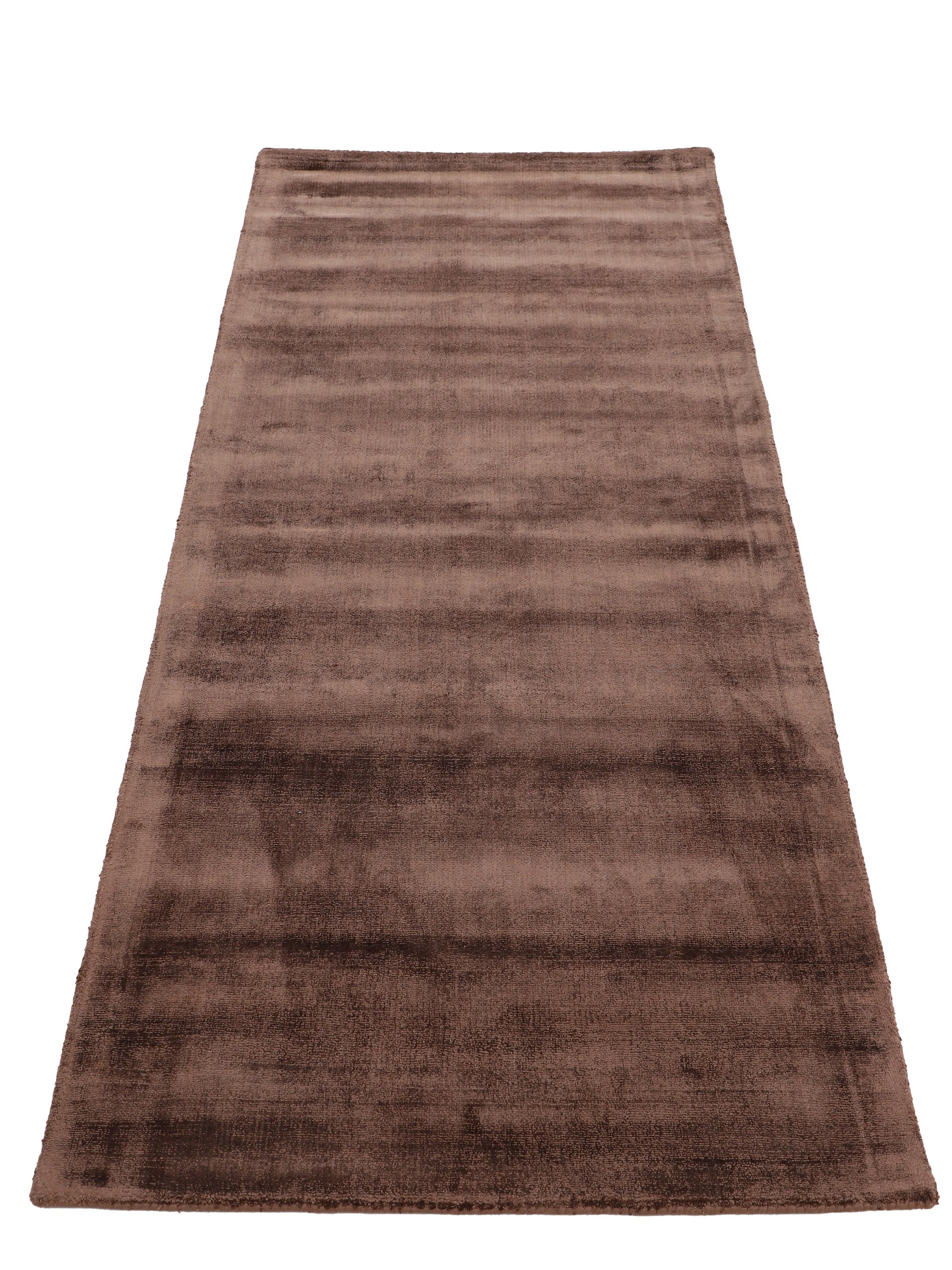 Viskoseteppich Ava Läufer Dunkelbraun in dunkelbraun aus viskose