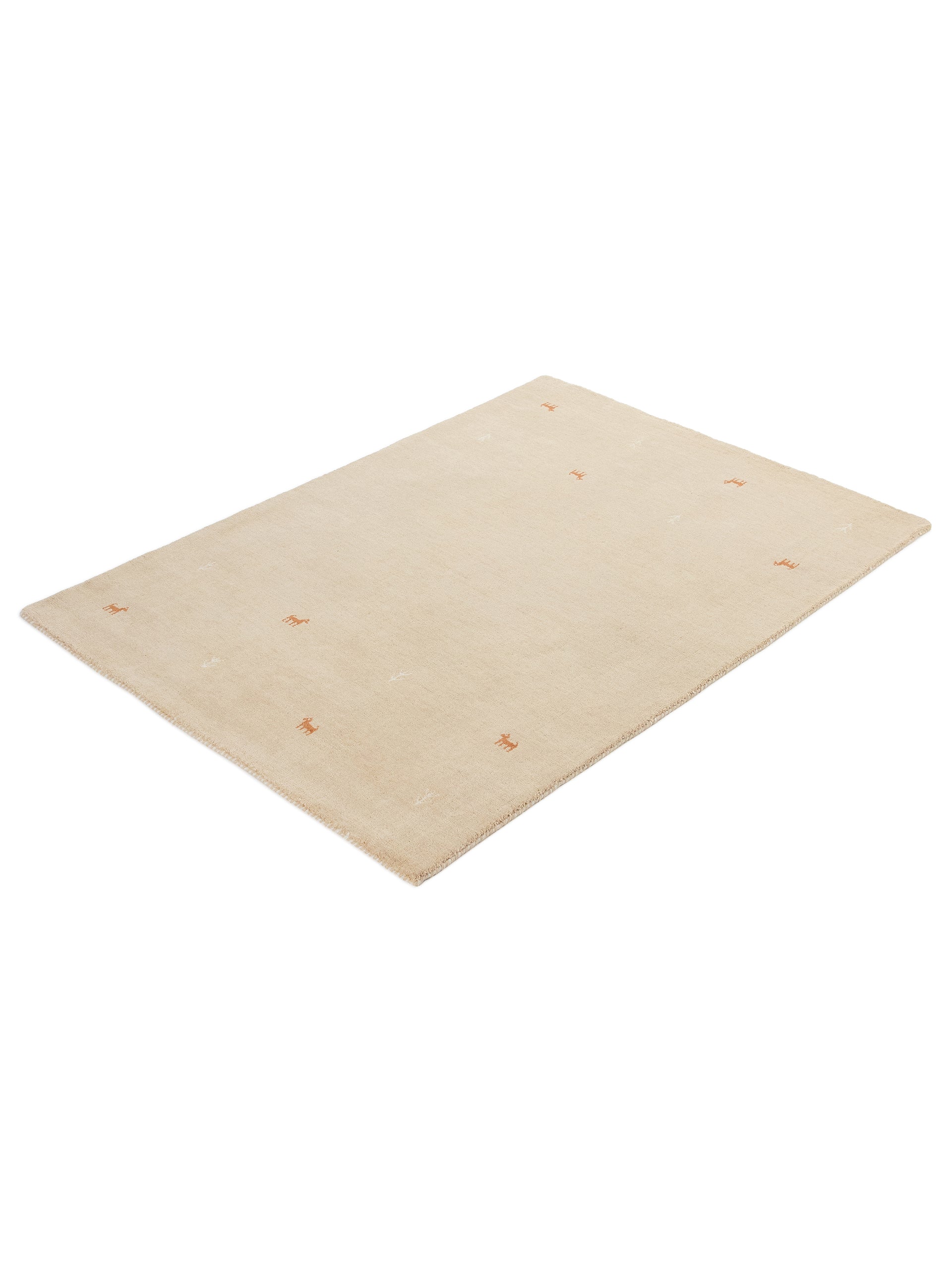 Wollteppich Gabbeh Uni Beige aus Wolle