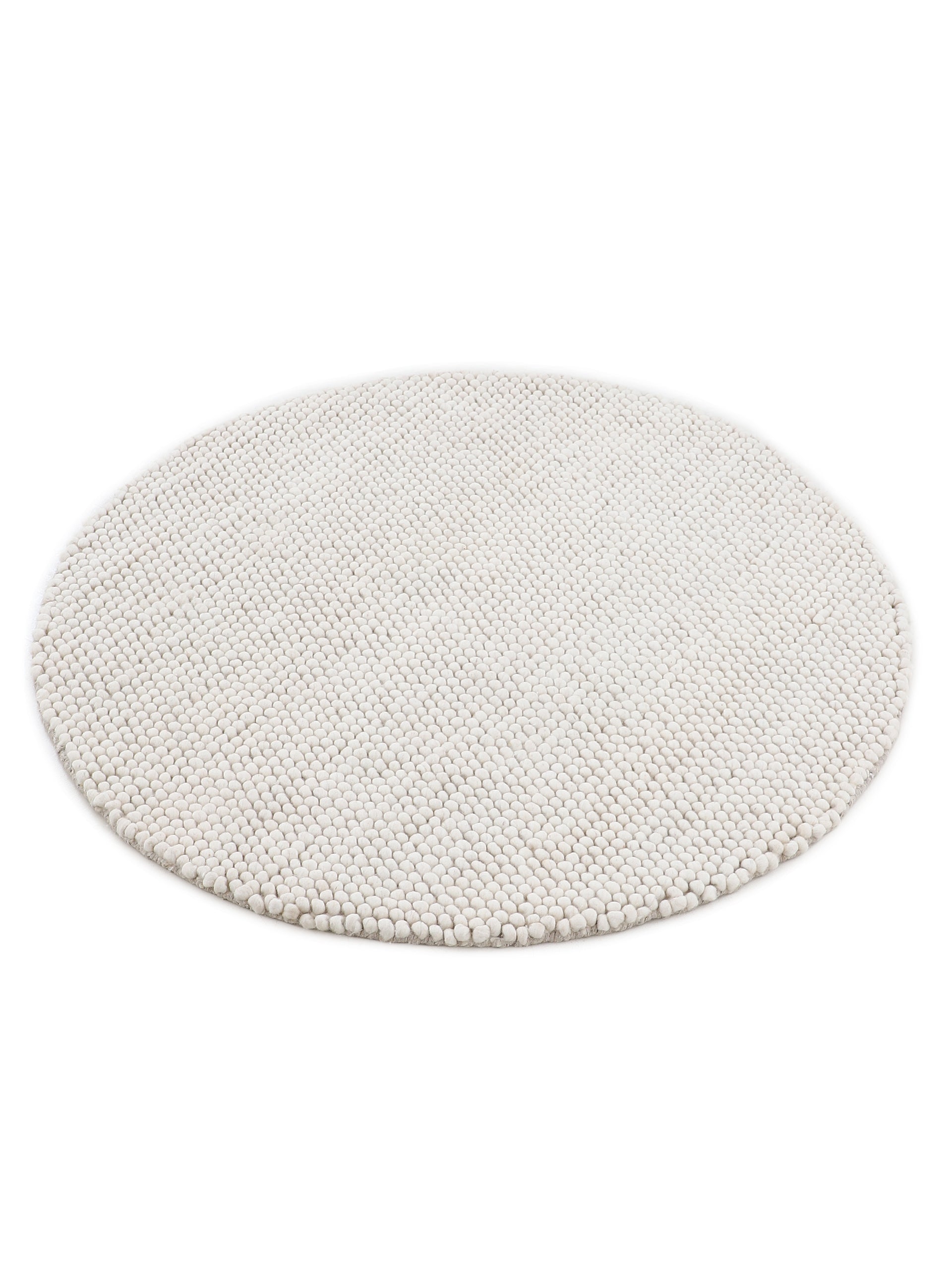 Wollteppich Calo Rund Creme in creme aus wolle