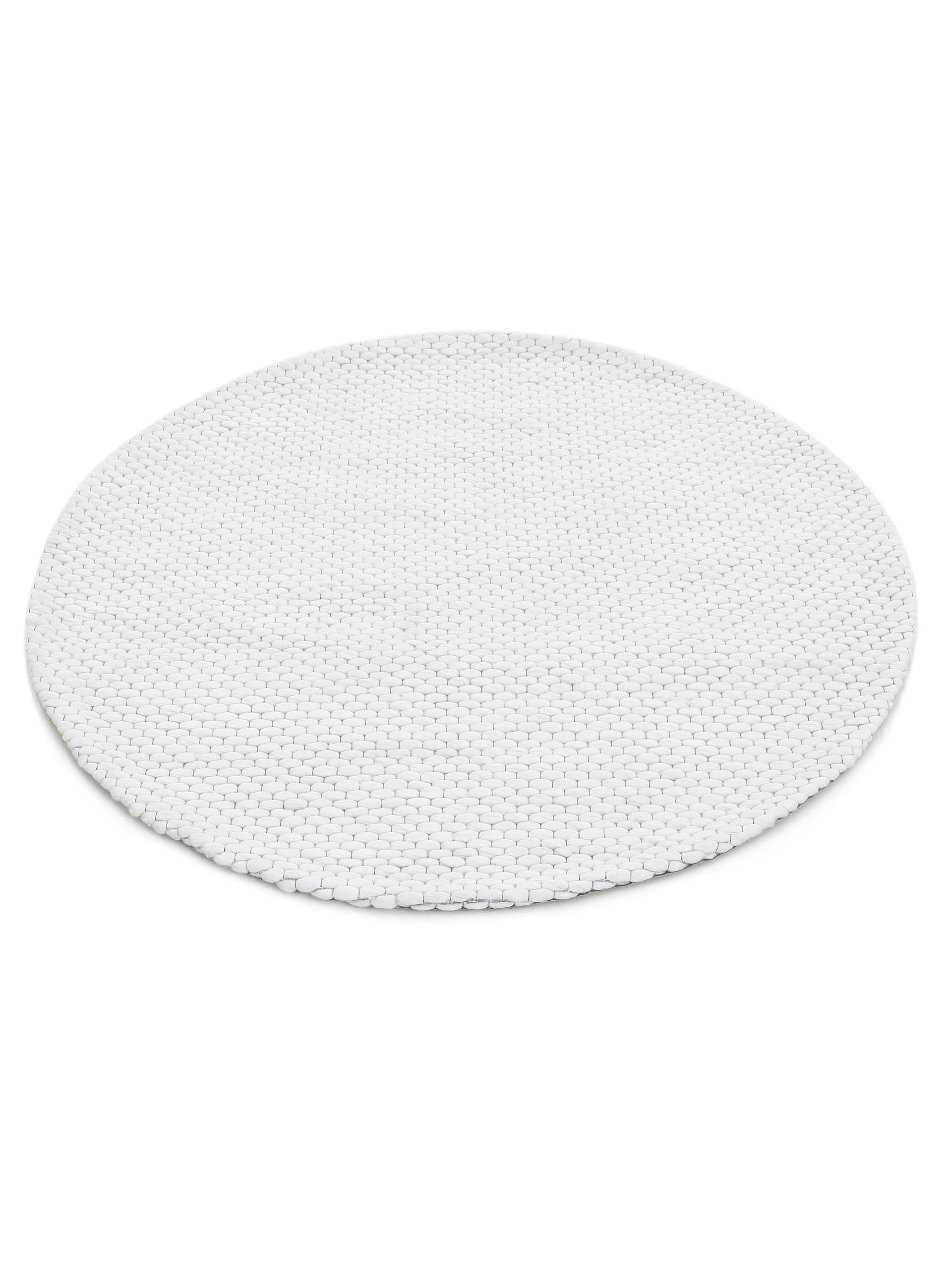 Wollteppich Sina Rund Creme in creme aus wolle