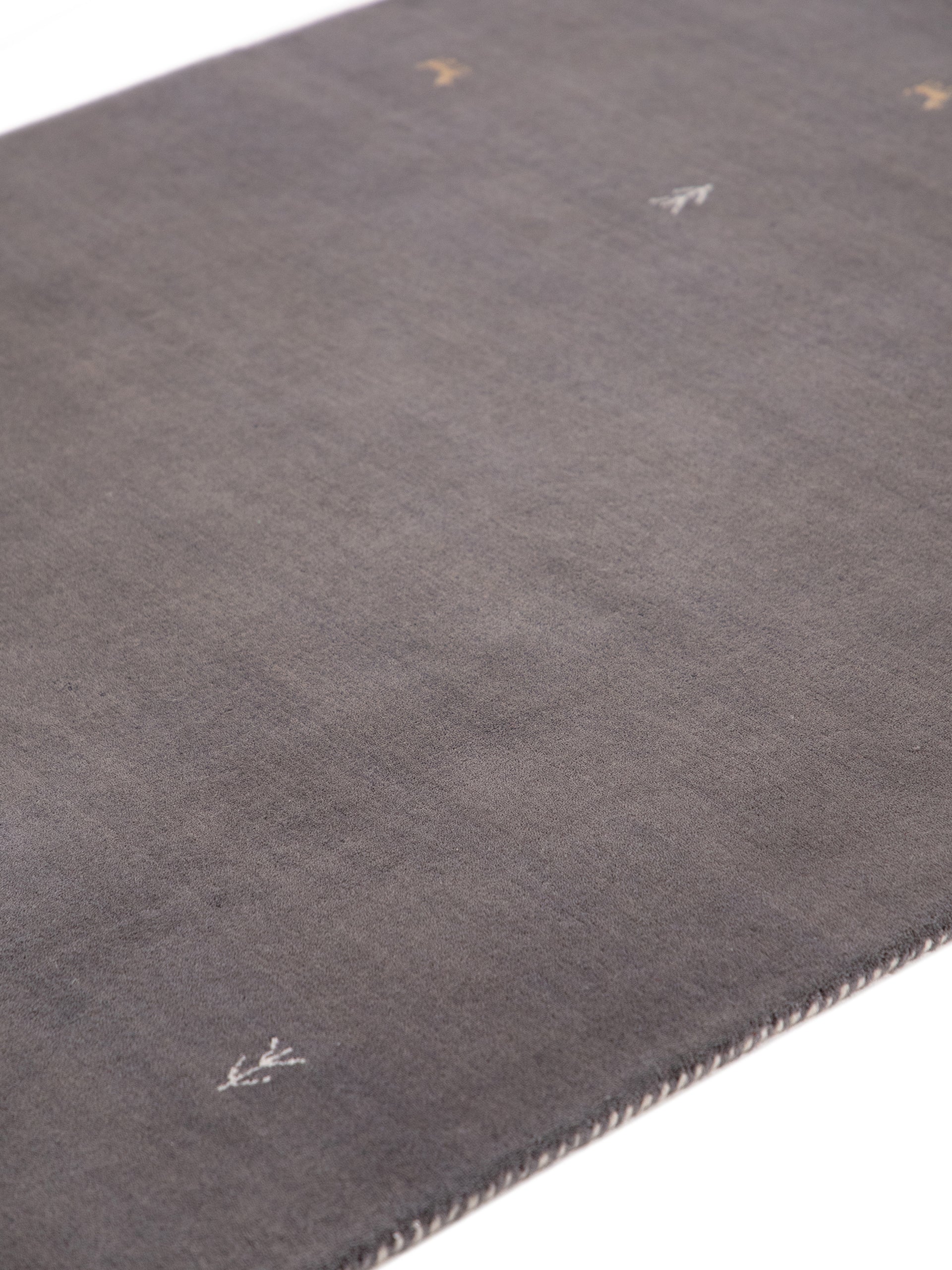 Wollteppich Gabbeh Uni Grau aus Wolle