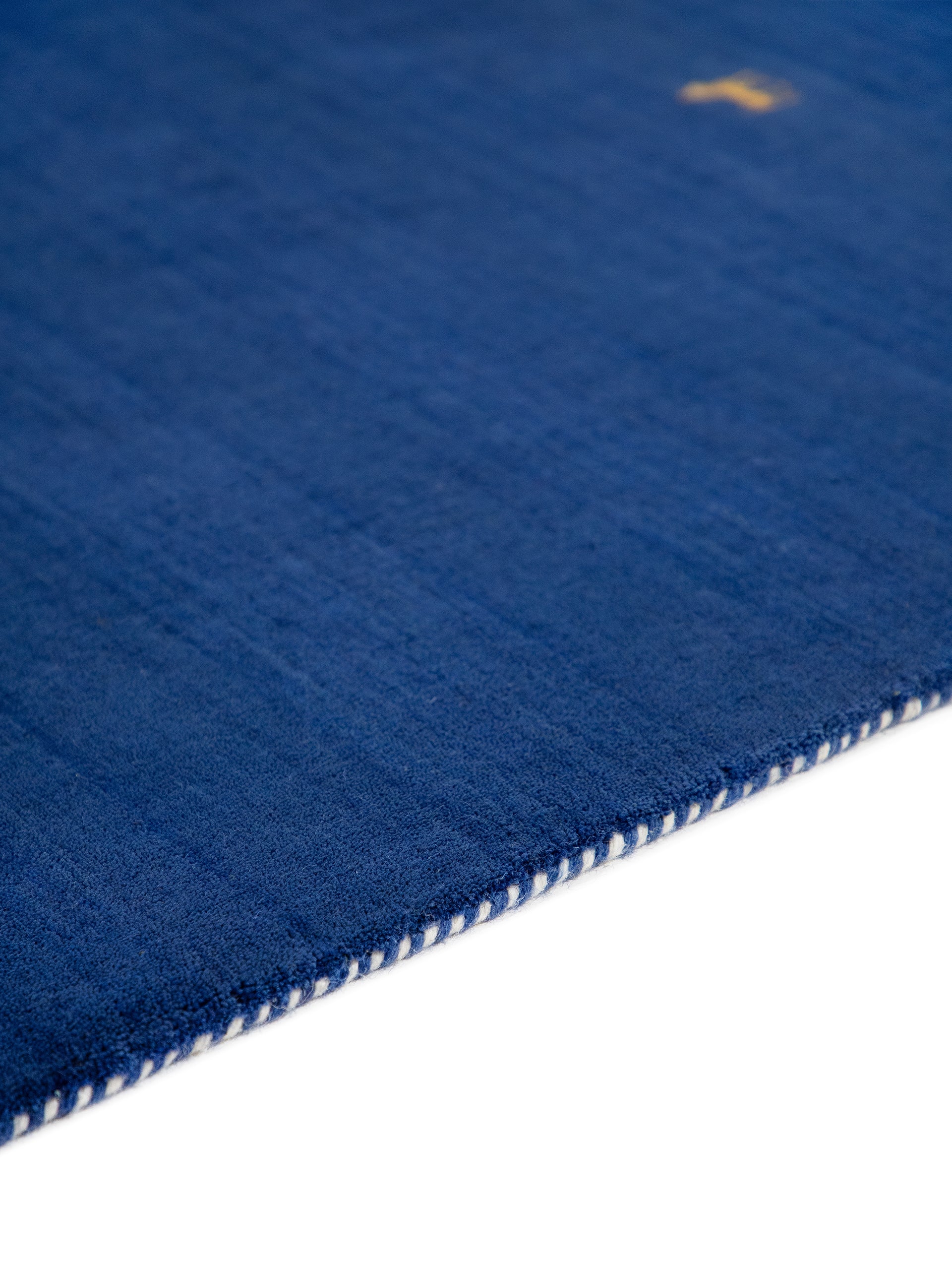 Wollteppich Gabbeh Uni Blau aus Wolle