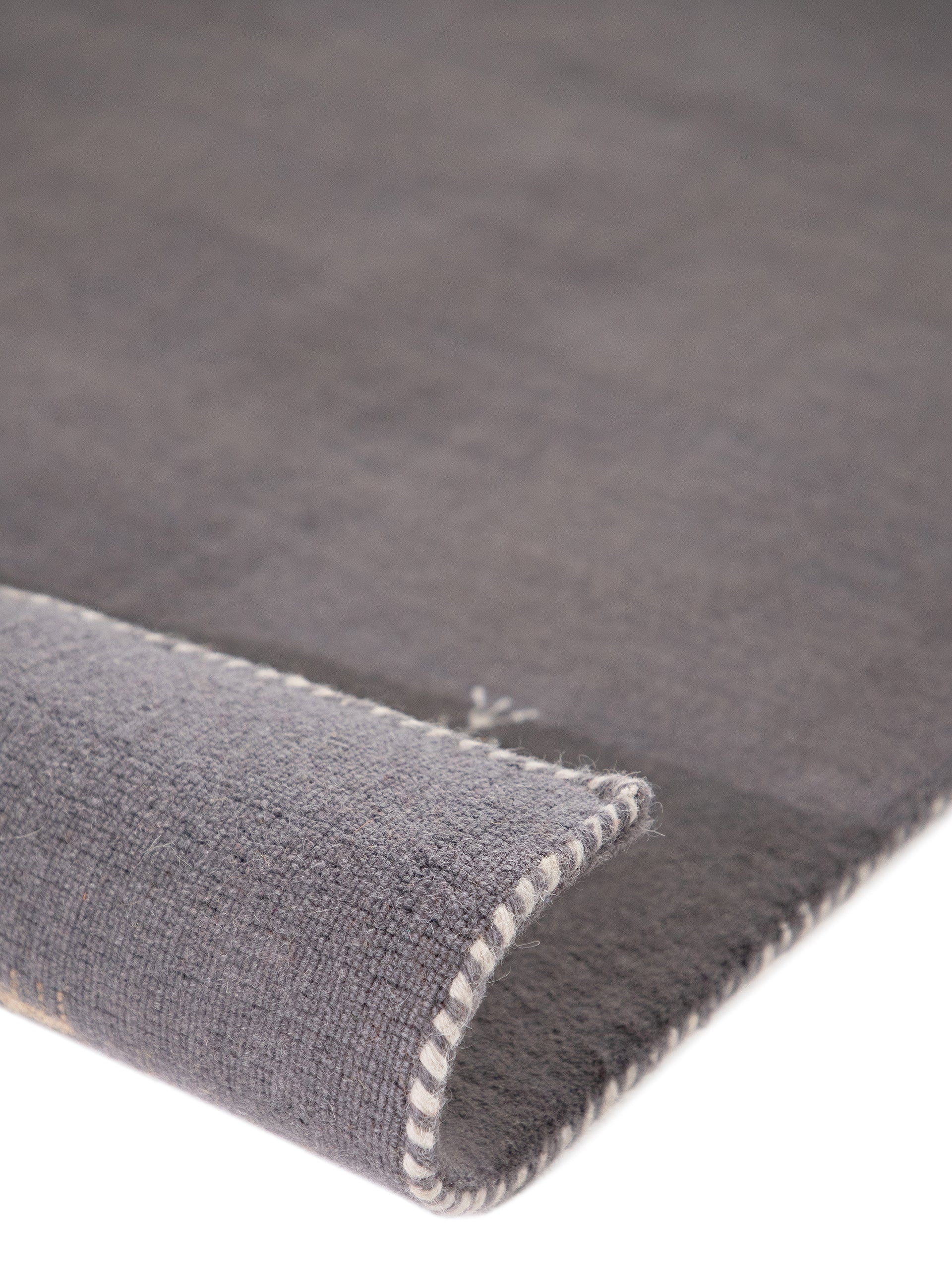 Wollteppich Gabbeh Uni Grau aus Wolle