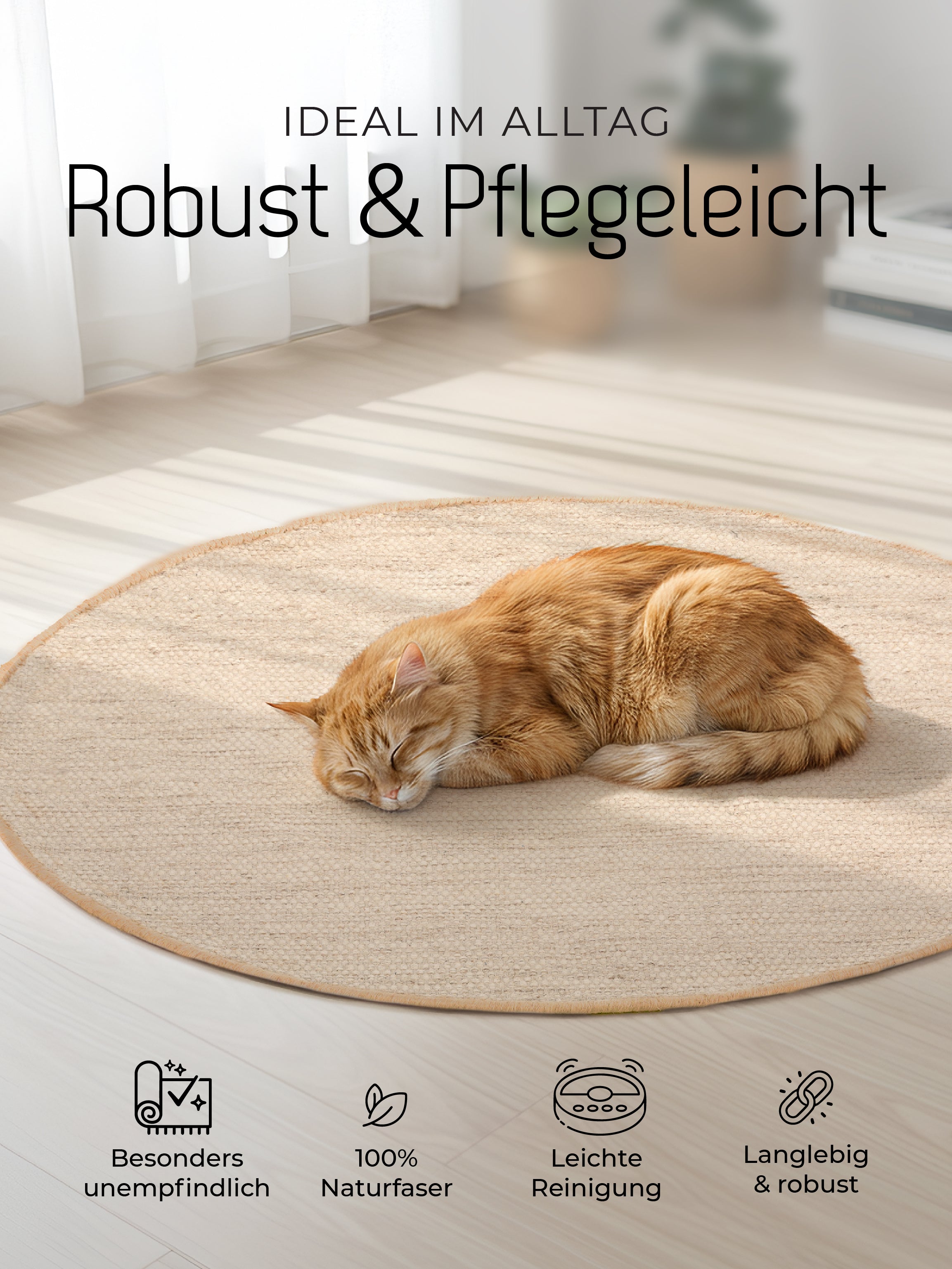 Wollteppich Lui Rund Taupe
