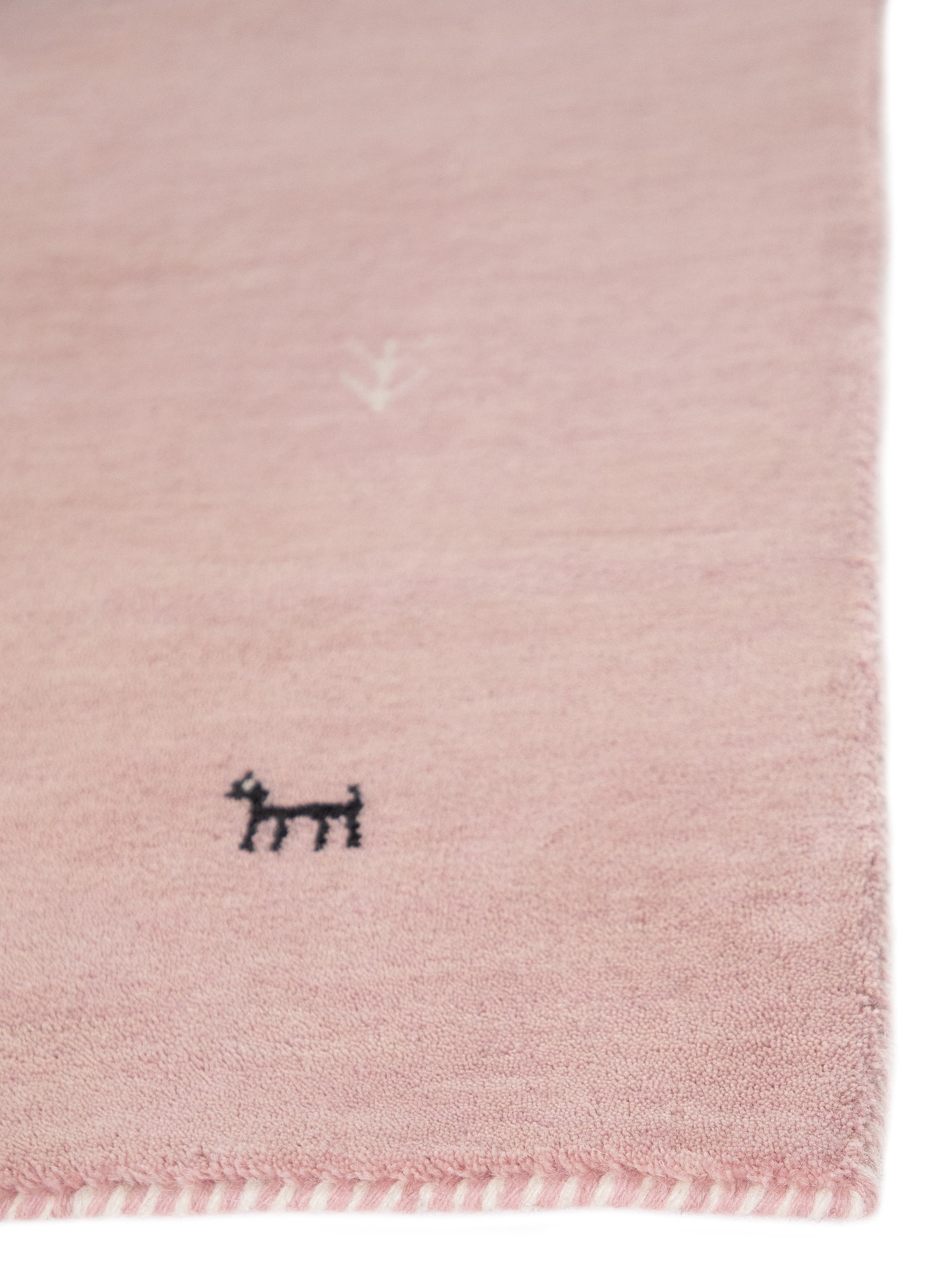 Wollteppich Gabbeh Uni Rosa in rosa aus wolle