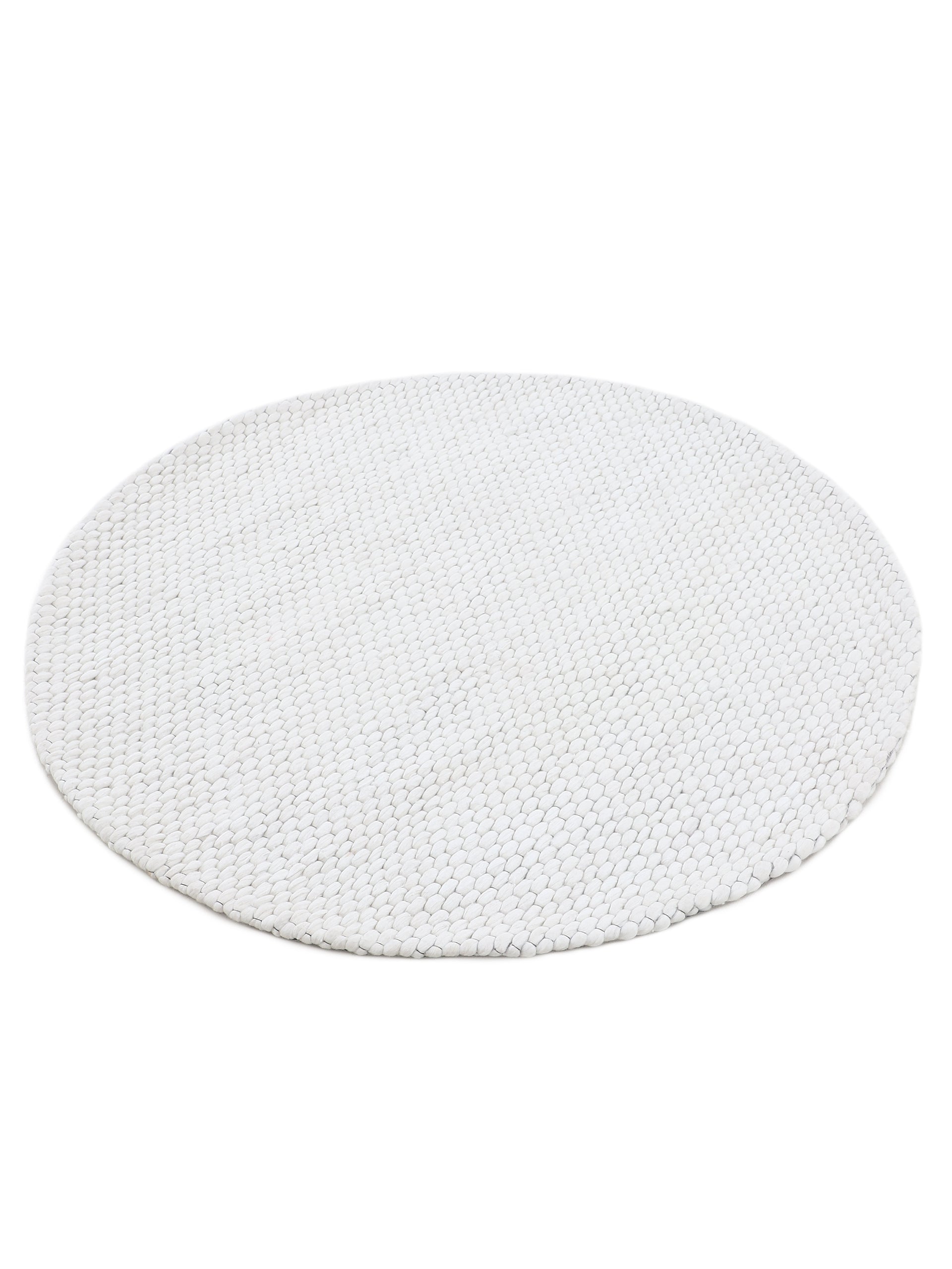 Wollteppich Sina Rund Creme in creme aus wolle