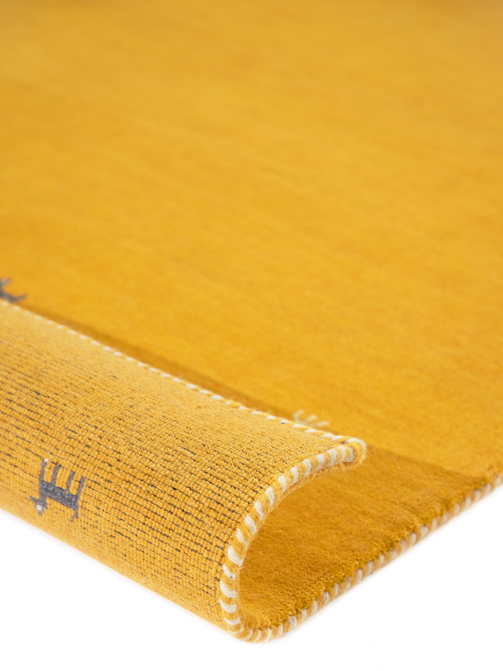 Wollteppich Gabbeh Uni Quadratisch Gelb in gelb aus wolle