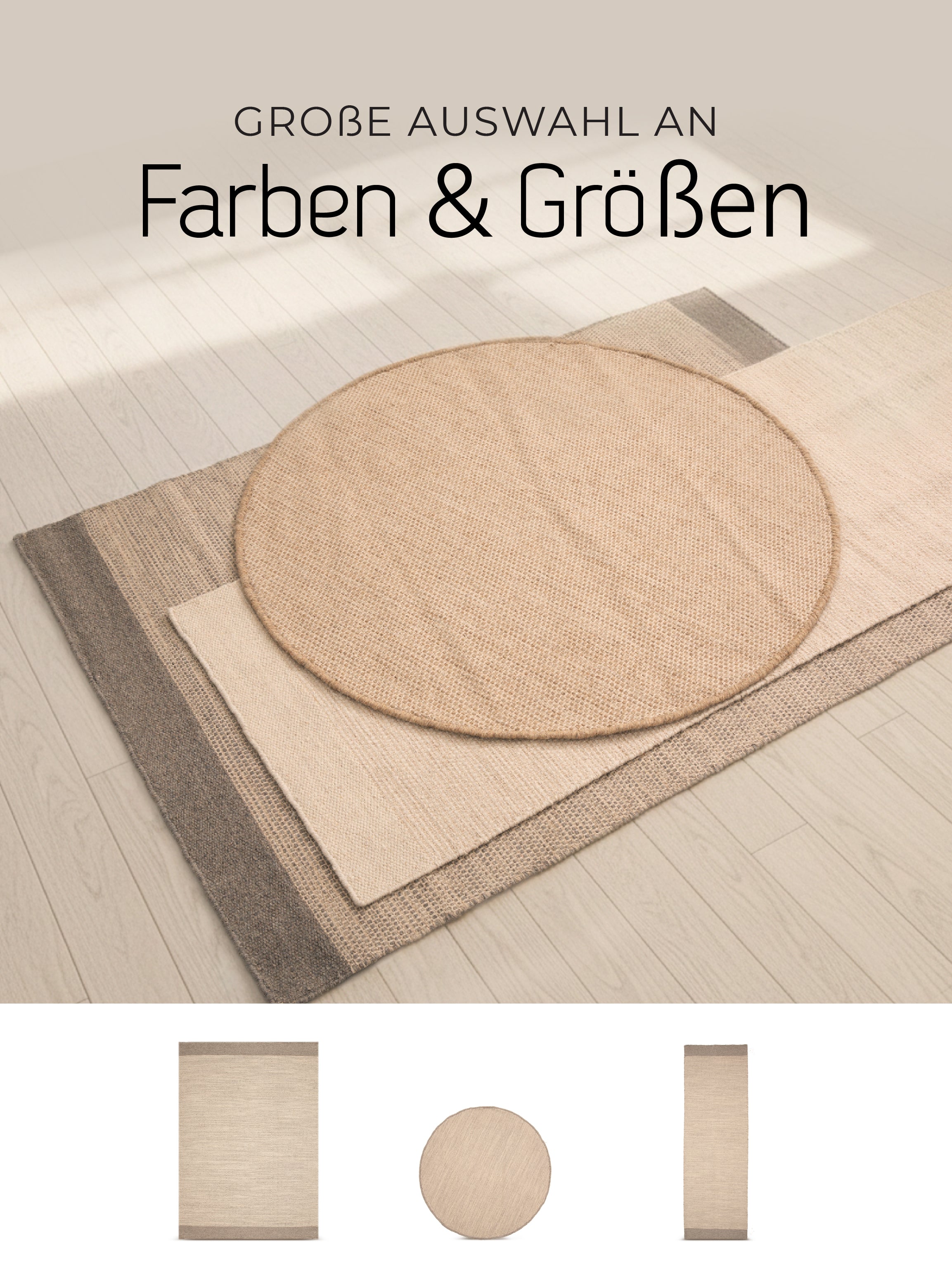Wollteppich Lui Rund Taupe