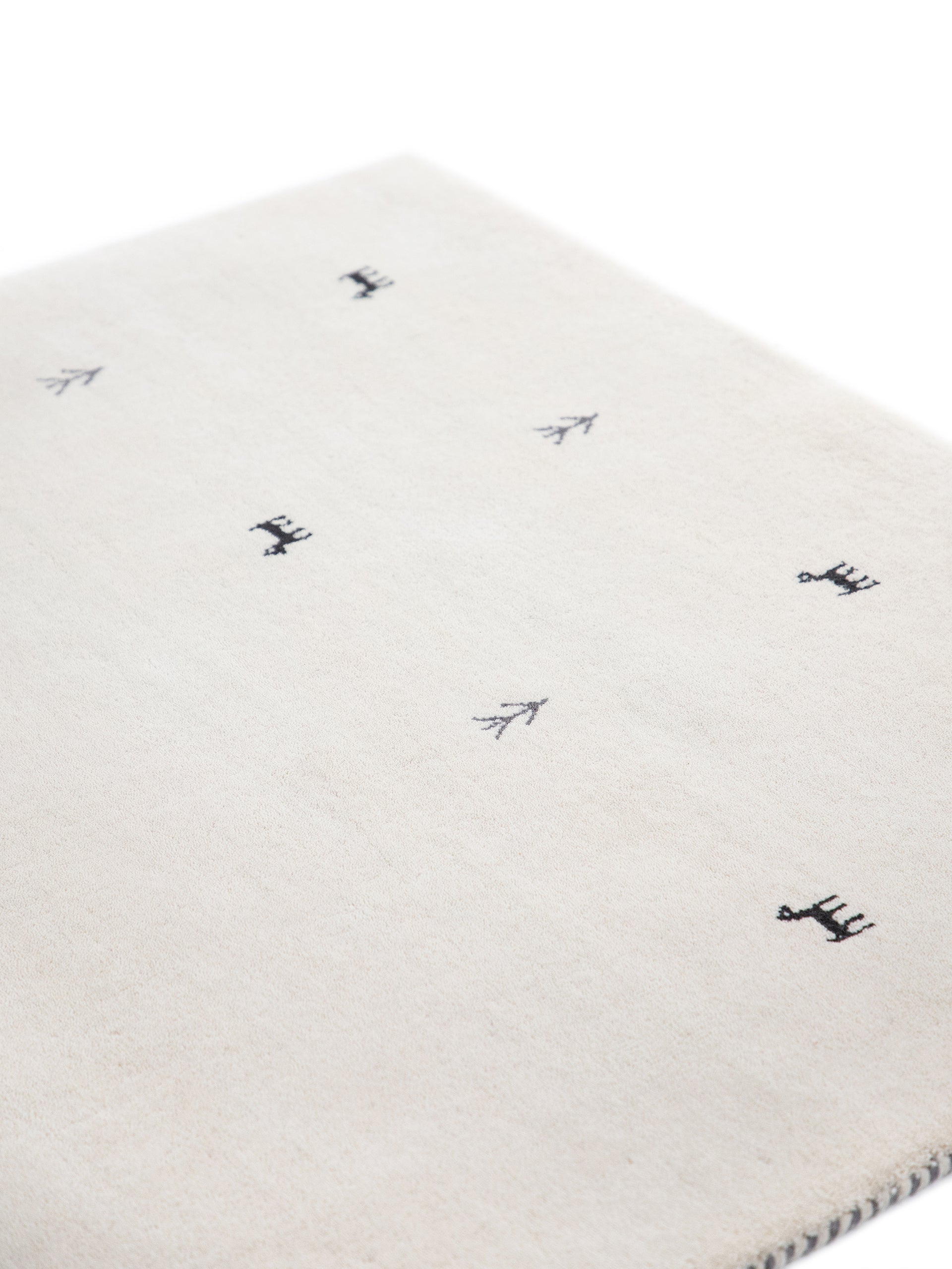 Wollteppich Gabbeh Uni Weiß in weiß aus wolle