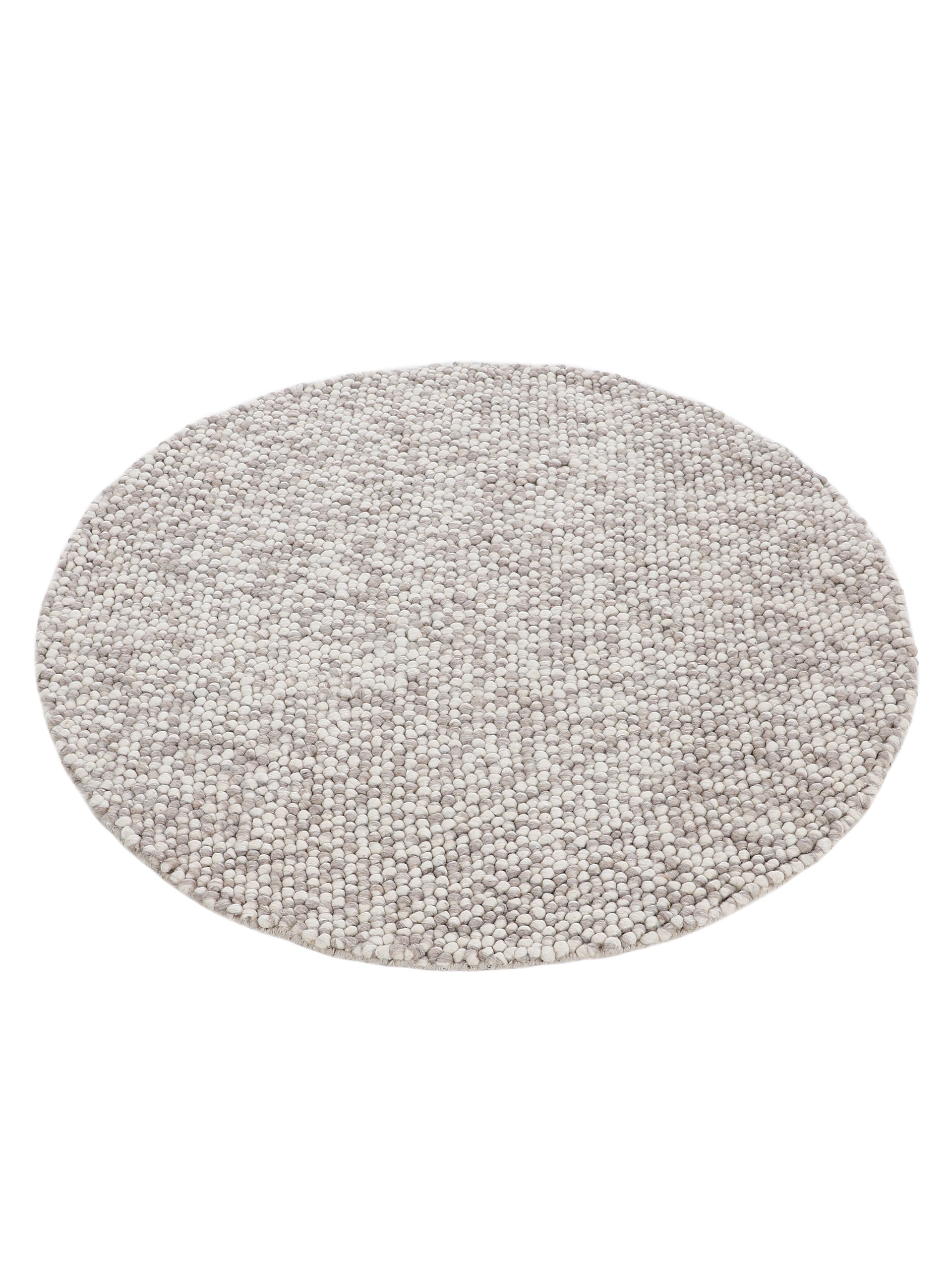 Wollteppich Calo Rund Beige in beige aus wolle