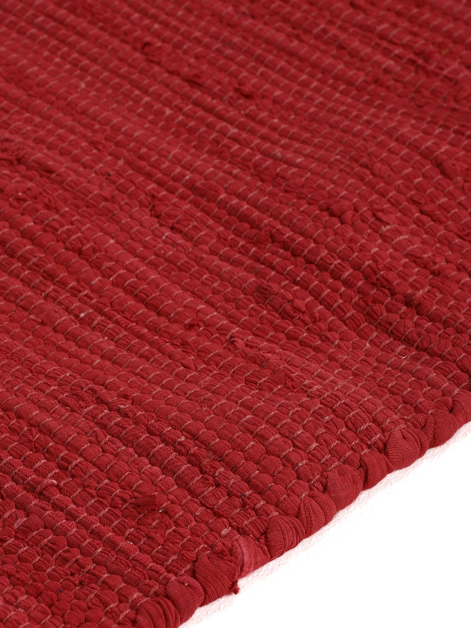 Kelim Chindi Uni Läufer Rot in rot aus baumwolle