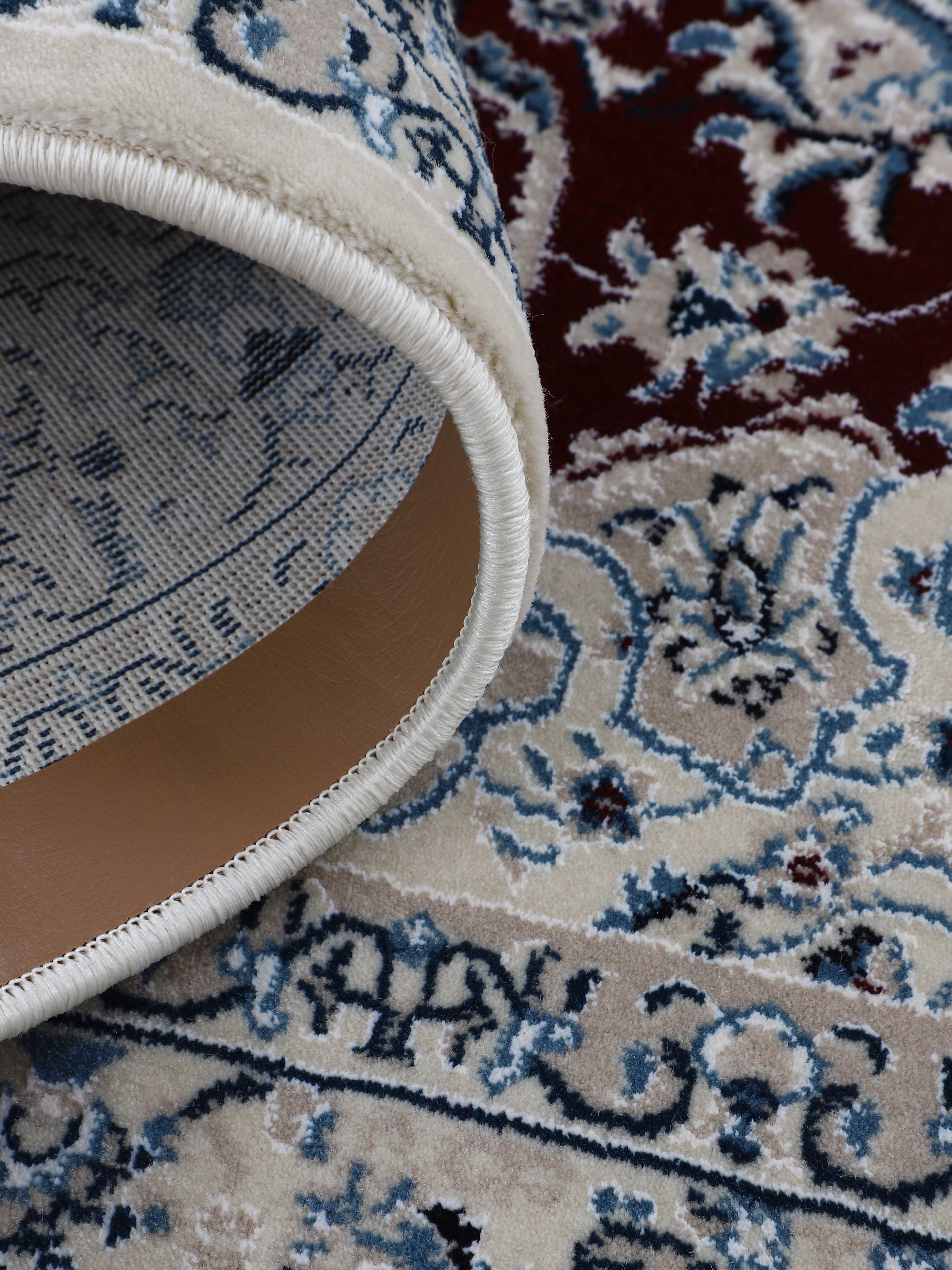 Teppich Nain Diane Rund Rot in rot aus kunstfaser