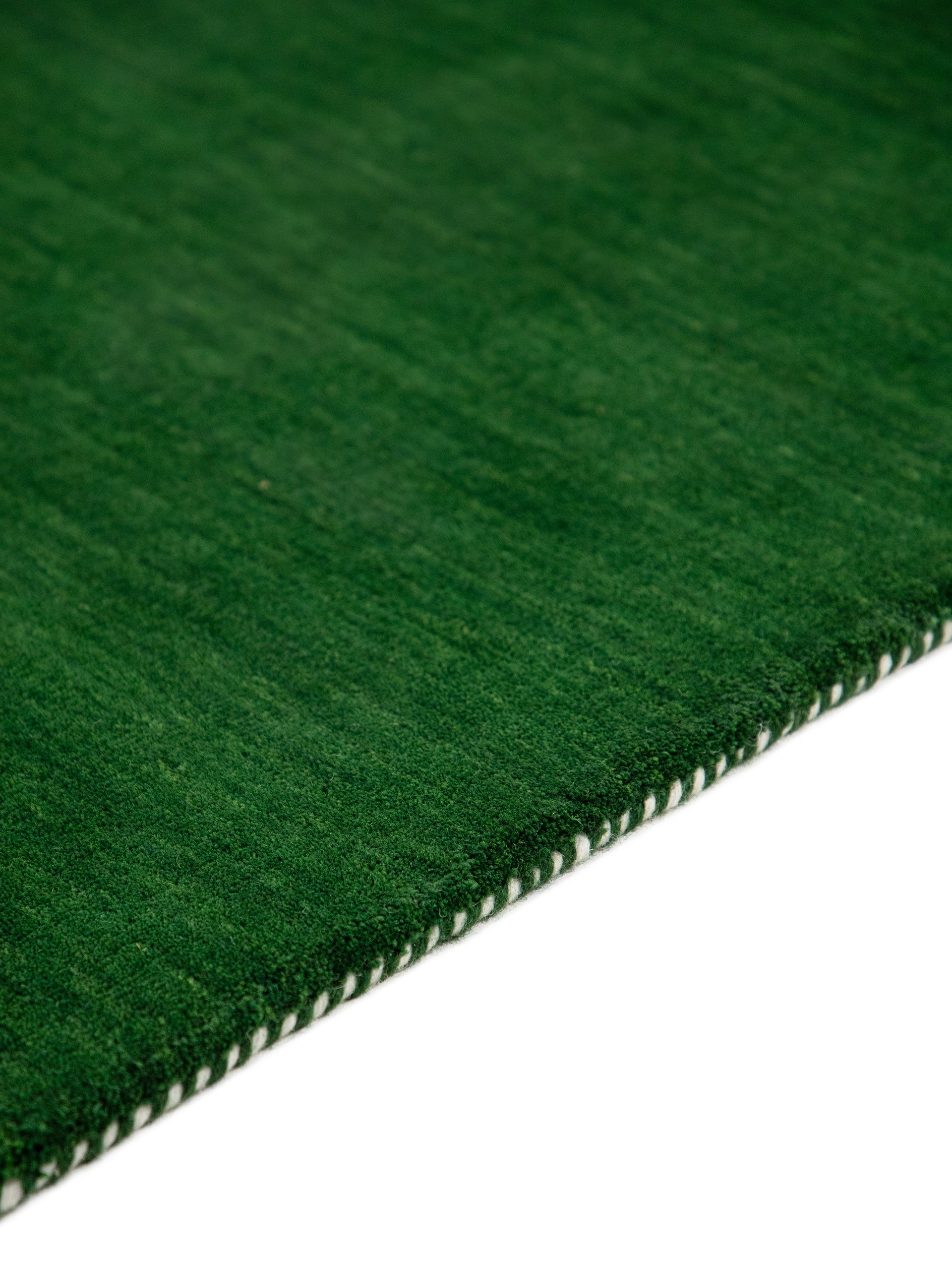 Wollteppich Gabbeh Uni Grün aus Wolle