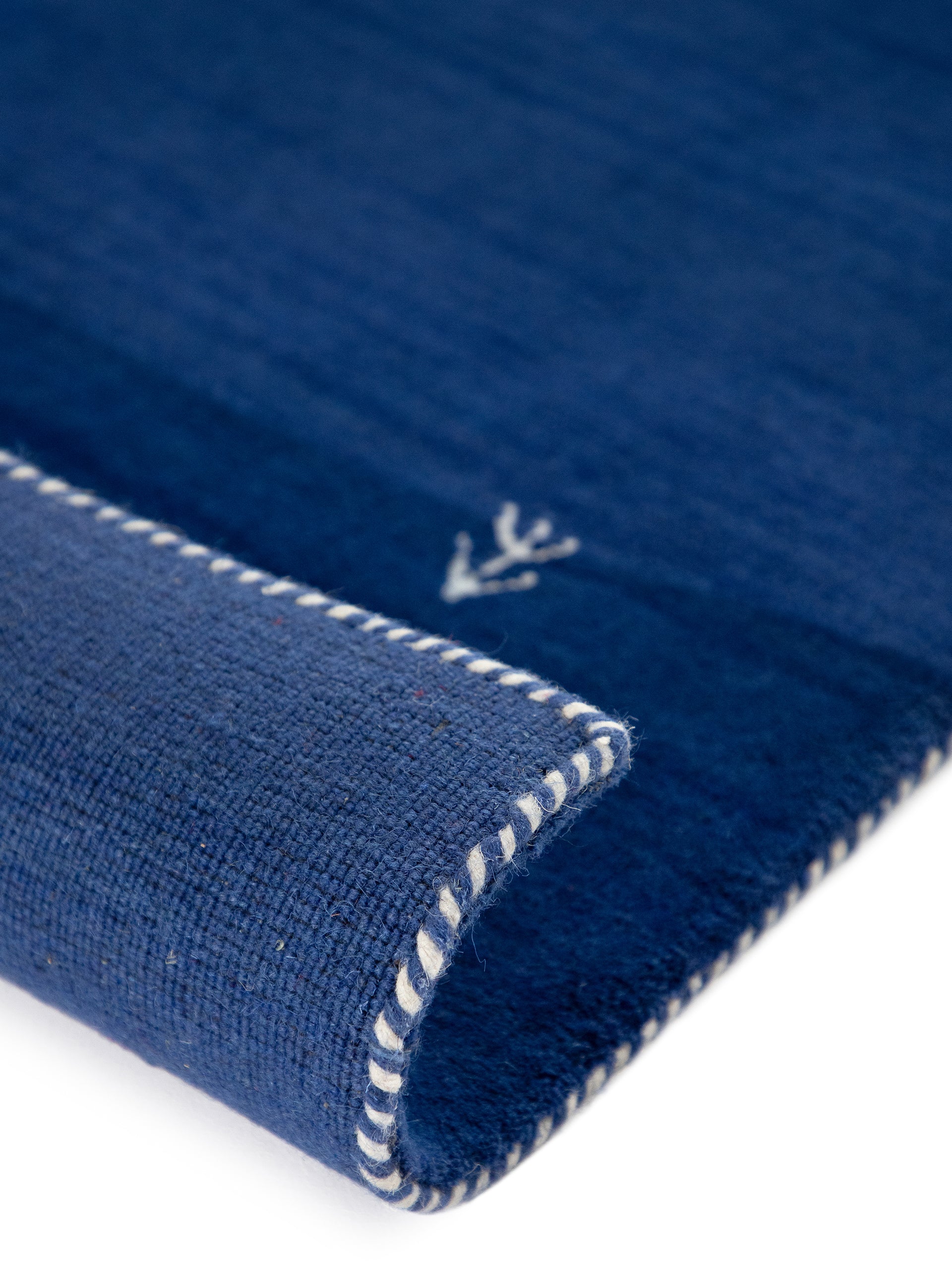 Wollteppich Gabbeh Uni Quadratisch Blau in blau aus wolle