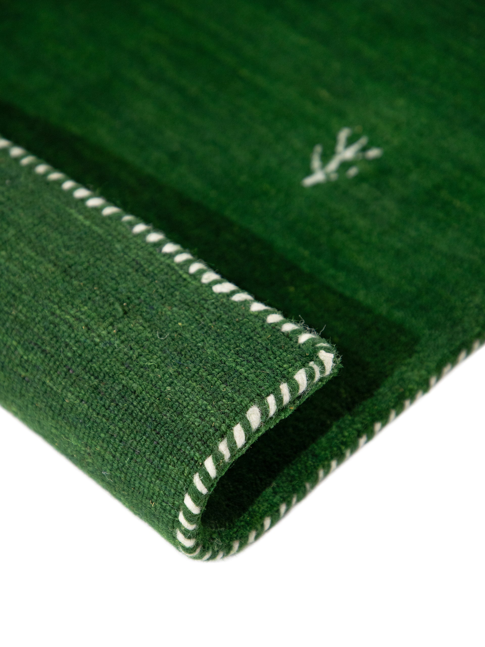 Wollteppich Gabbeh Uni Grün aus Wolle